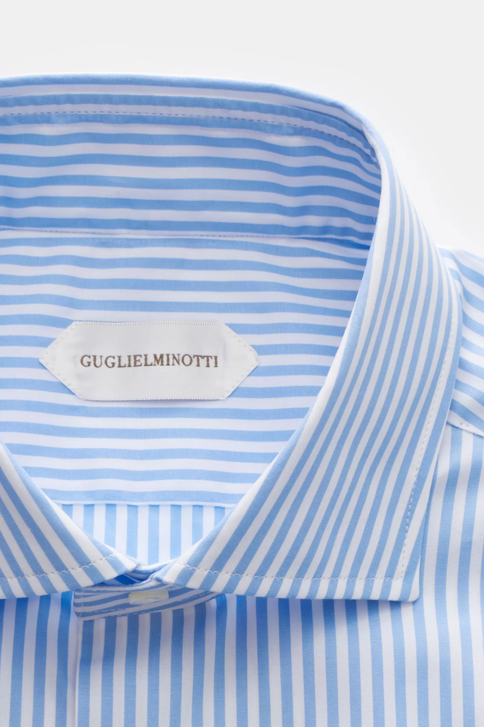 Casual Shirt Shark Collar Light Blue/White Striped>Guglielminotti Cheap