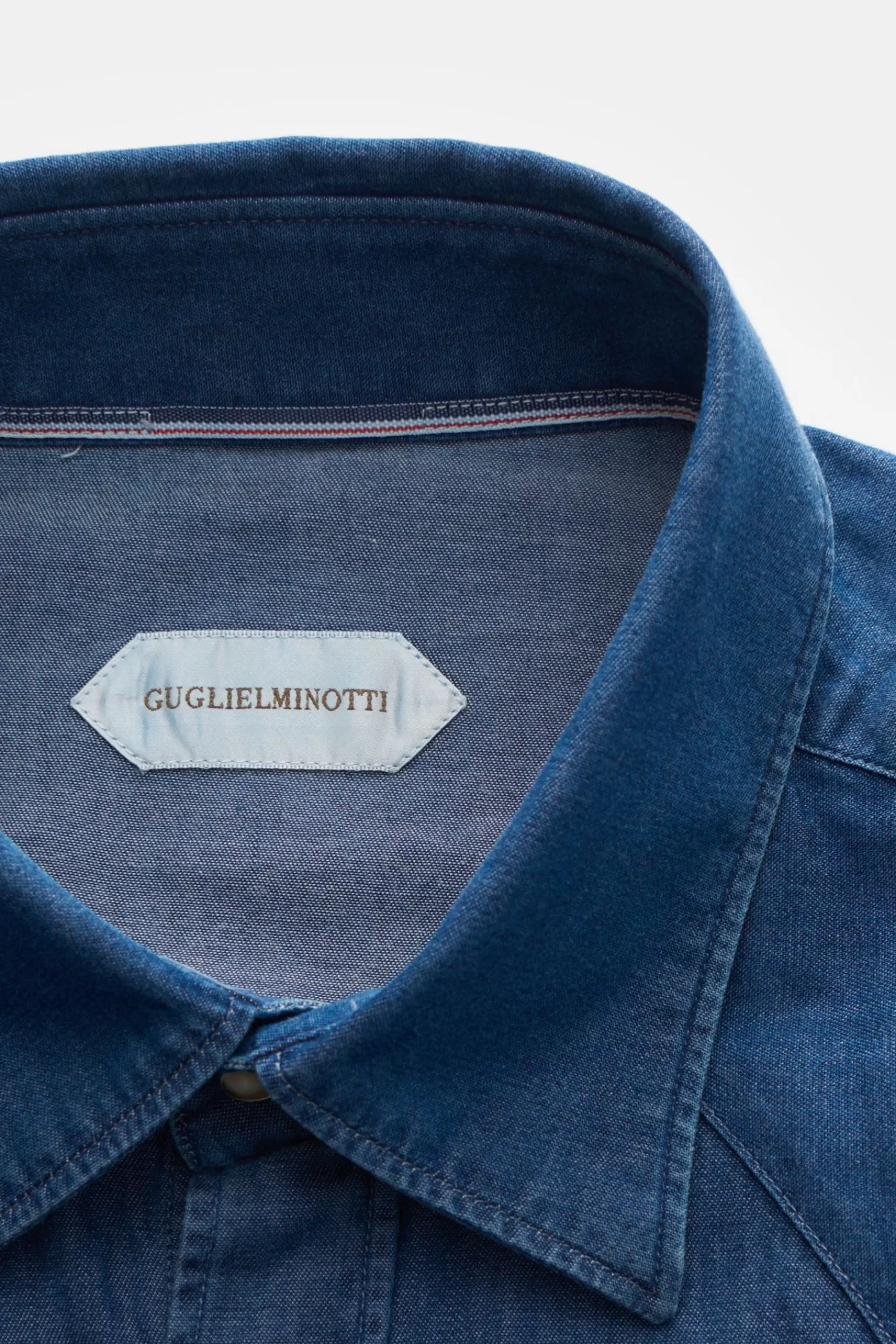 Casual Shirt Slim Collar Dark Blue>Guglielminotti New