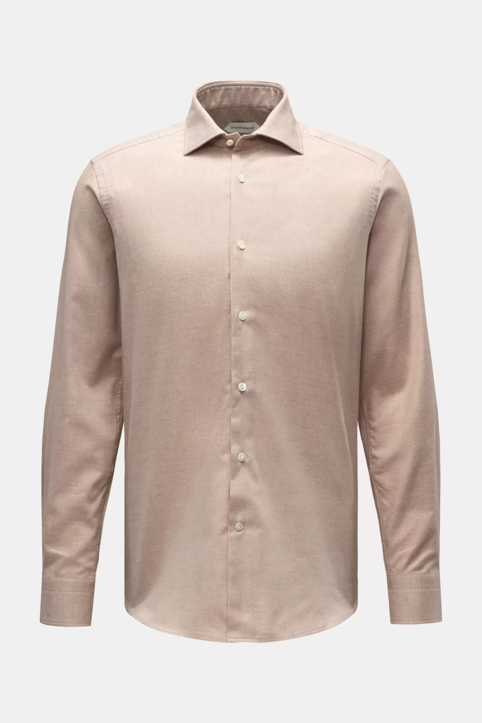 Flannel Shirt Shark Collar Beige>Guglielminotti Online