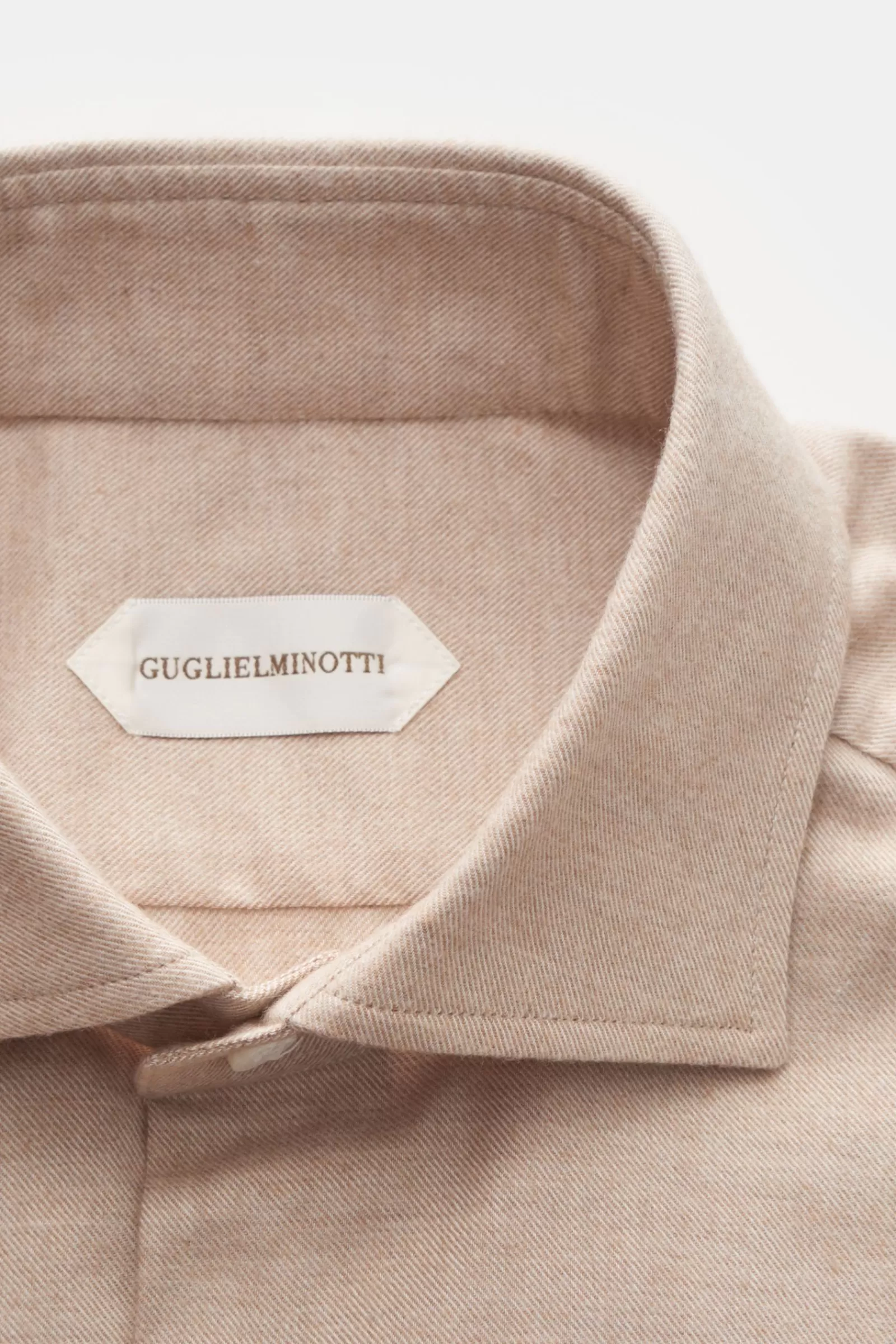 Flannel Shirt Shark Collar Beige>Guglielminotti Online