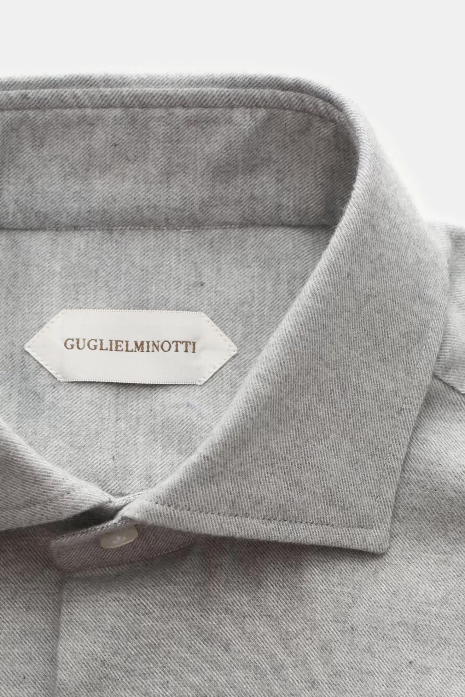 Flannel Shirt Shark Collar Light Grey>Guglielminotti Outlet