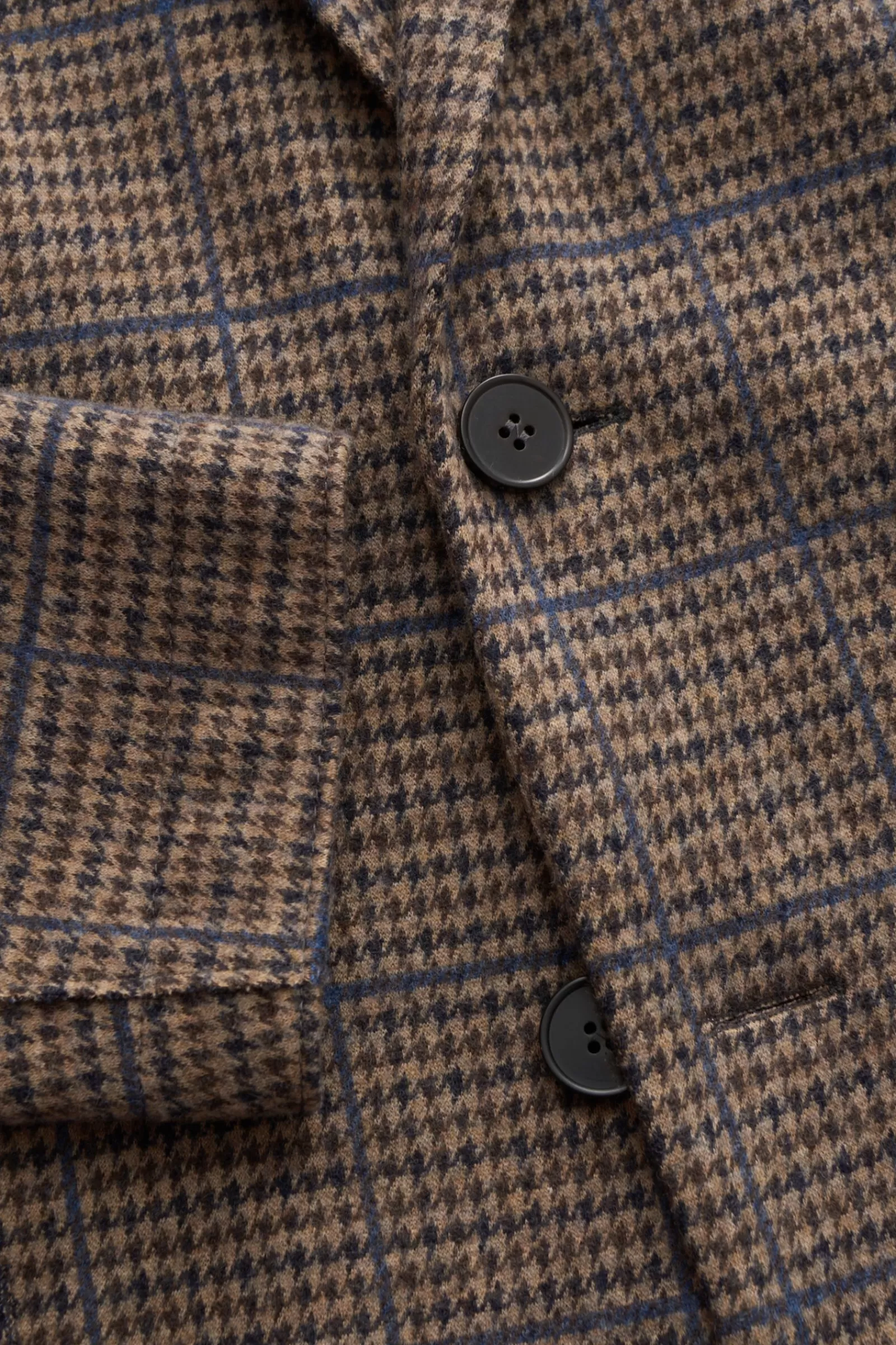 Jersey Jacket Beige/Brown/Blue Checked>Harris Wharf London Fashion