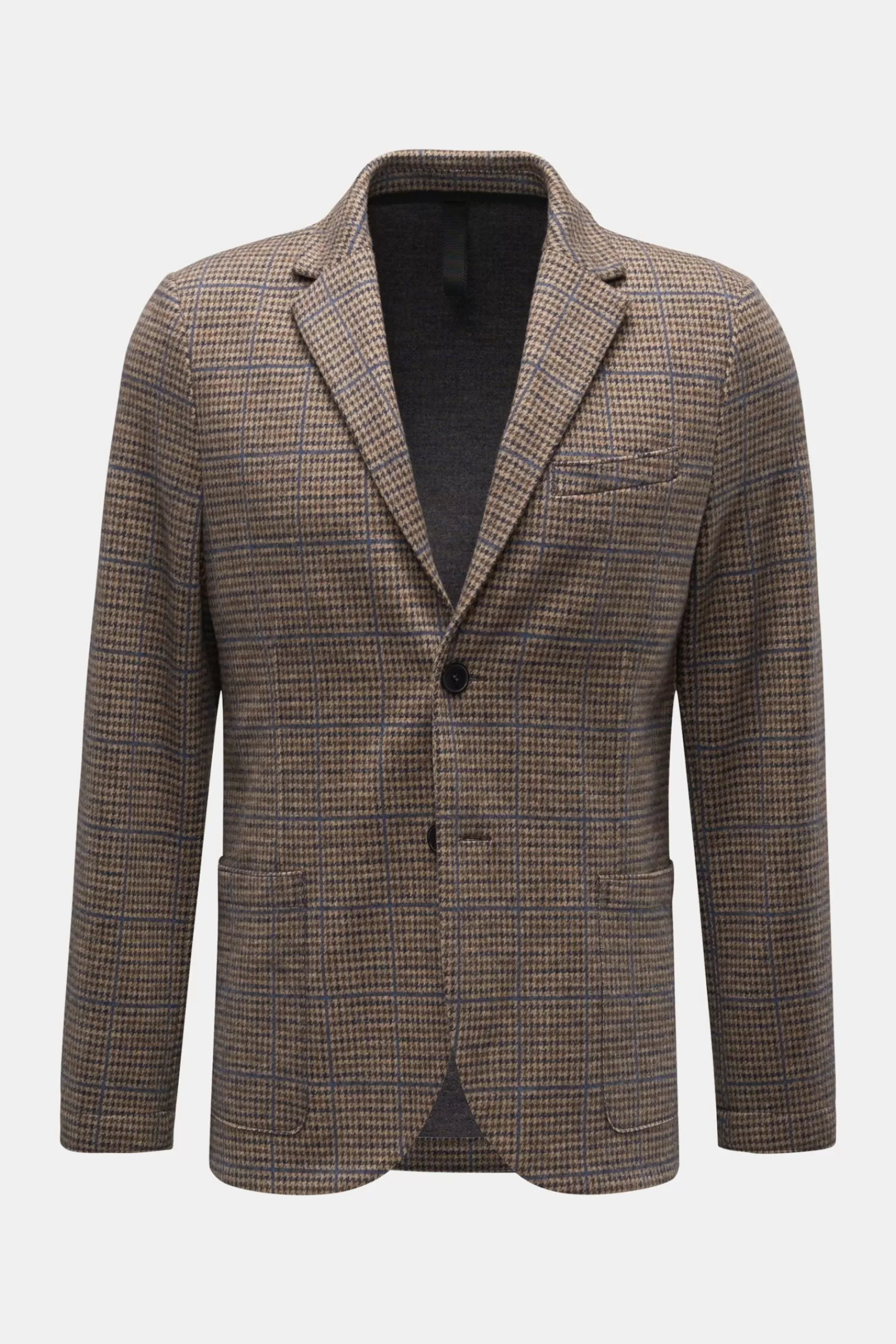 Jersey Jacket Beige/Brown/Blue Checked>Harris Wharf London Fashion