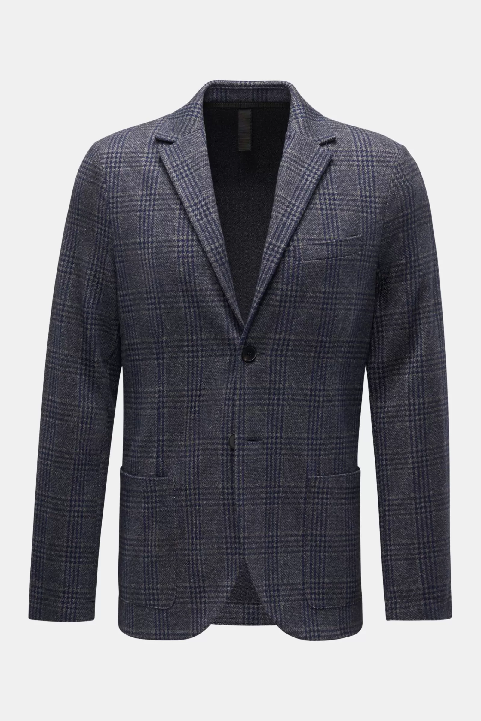 Jersey Jacket Grey/Navy Checked>Harris Wharf London Fashion