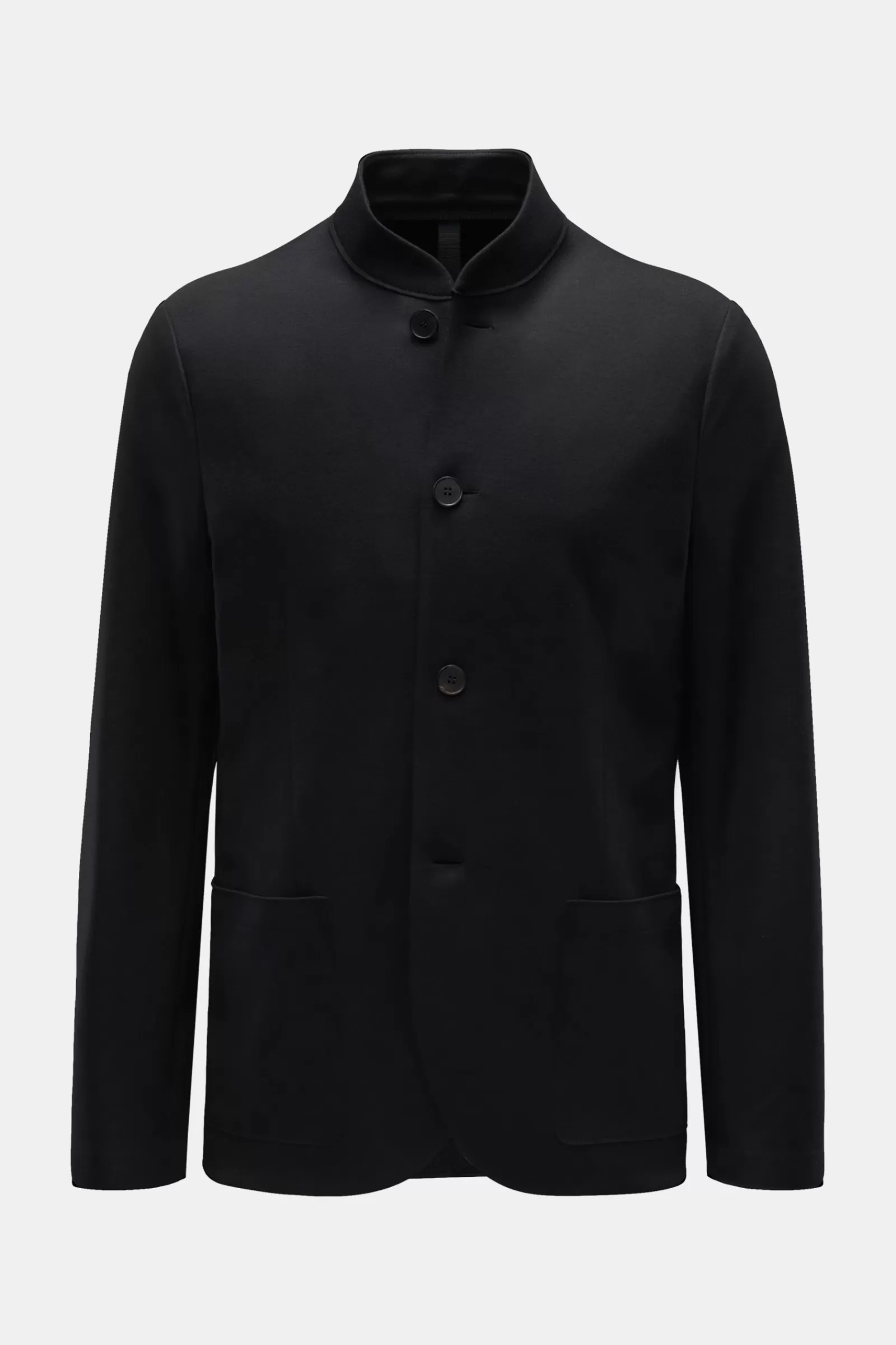 Merino Jersey Jacket 'Nehru Jacket' Black>Harris Wharf London Cheap