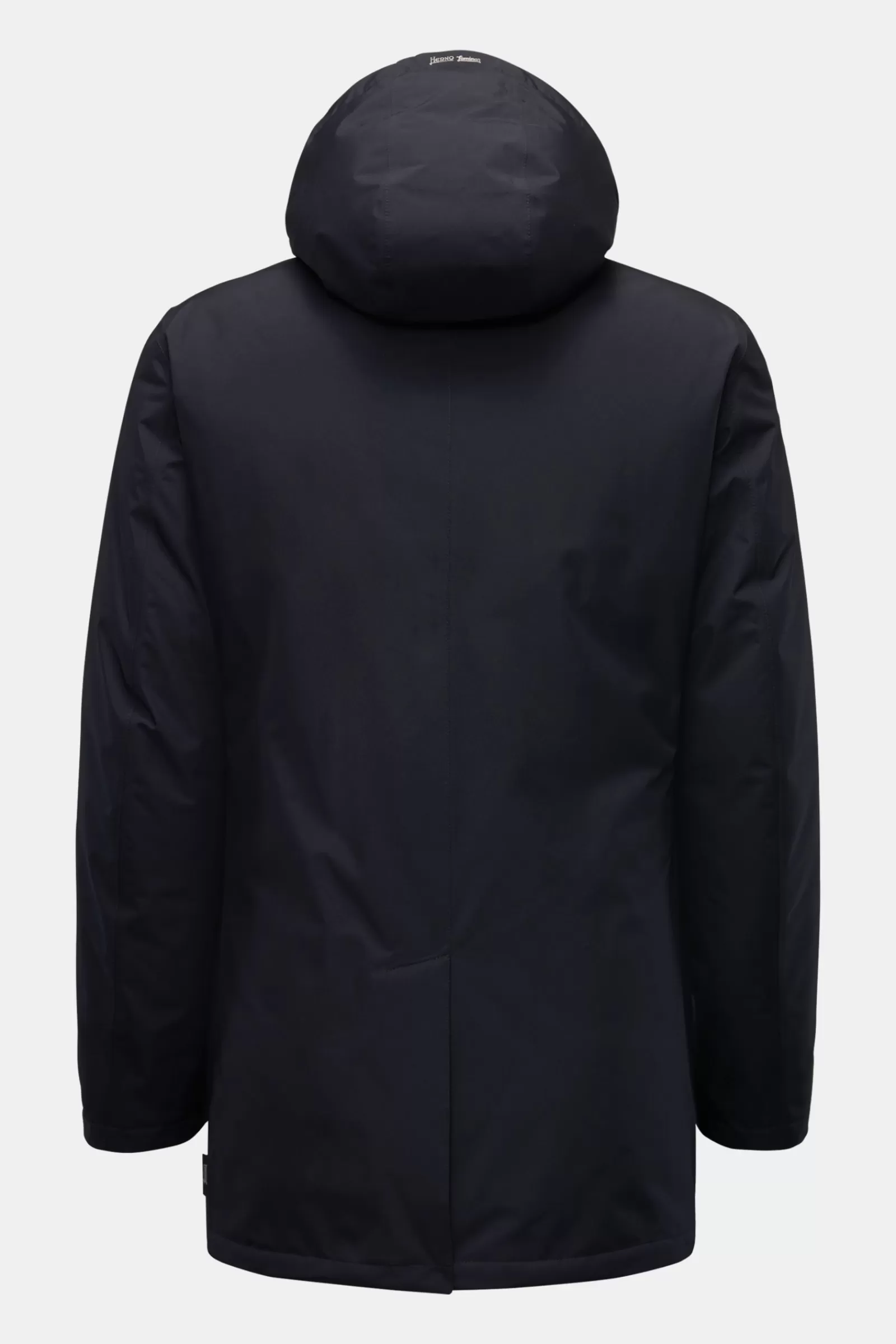 Short Down Coat Navy>Herno Laminar New