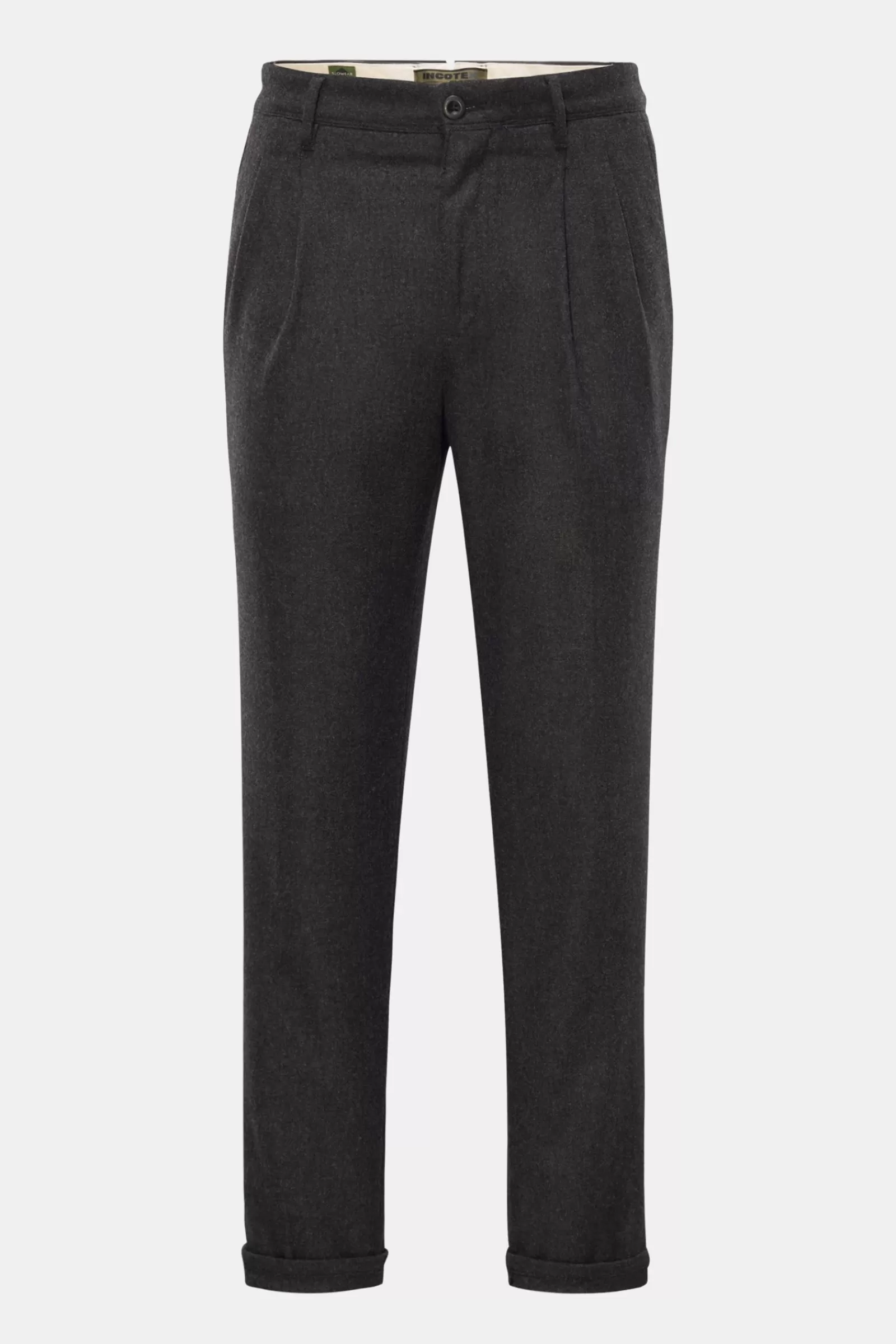 Flannel Trousers Anthracite>Incotex Slacks New