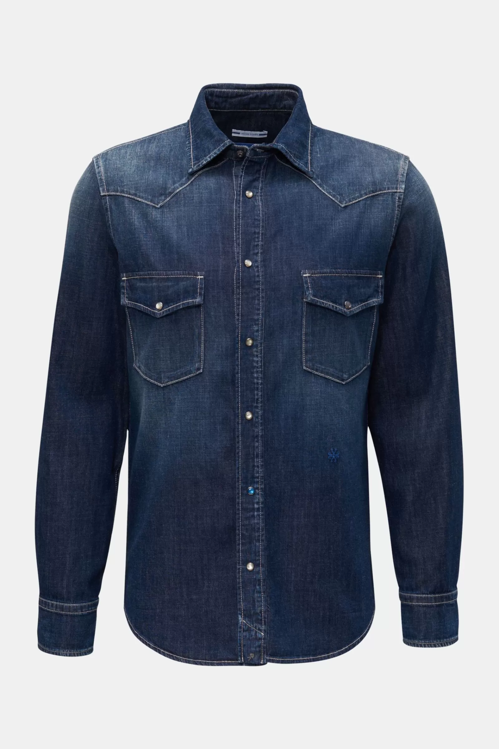 Denim Shirt Slim Collar Navy>Jacob Cohen Outlet