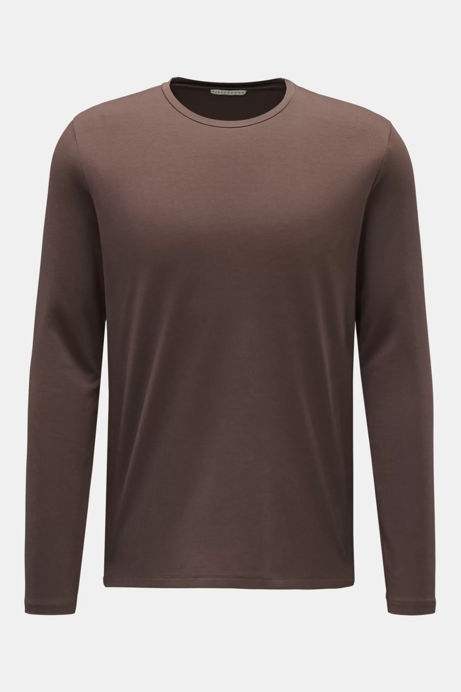 Crew Neck Long Sleeve Shirt 'Emil' Brown>Kiefermann Best Sale