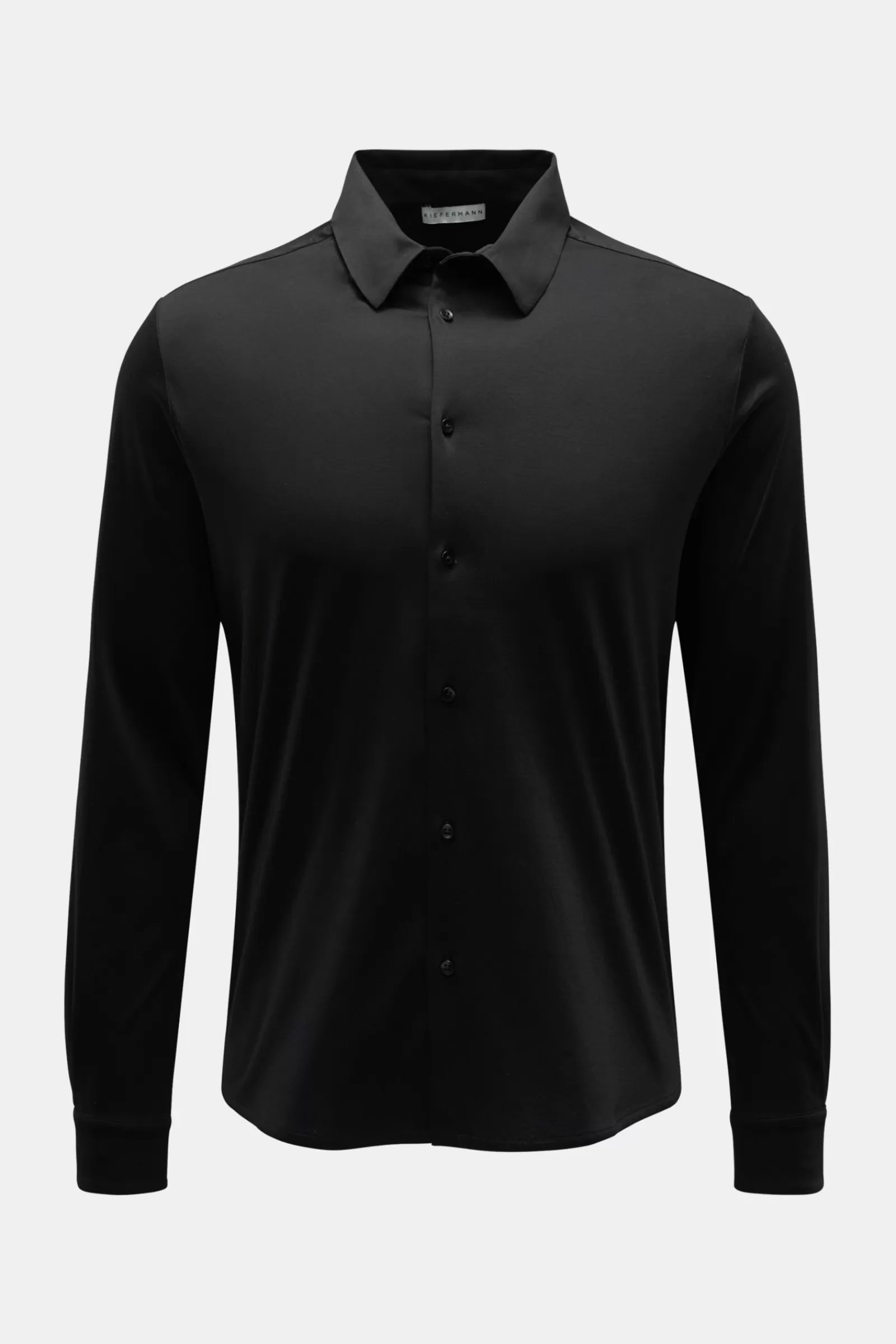 Jersey Shirt 'Pius' Narrow Collar Black>Kiefermann Store