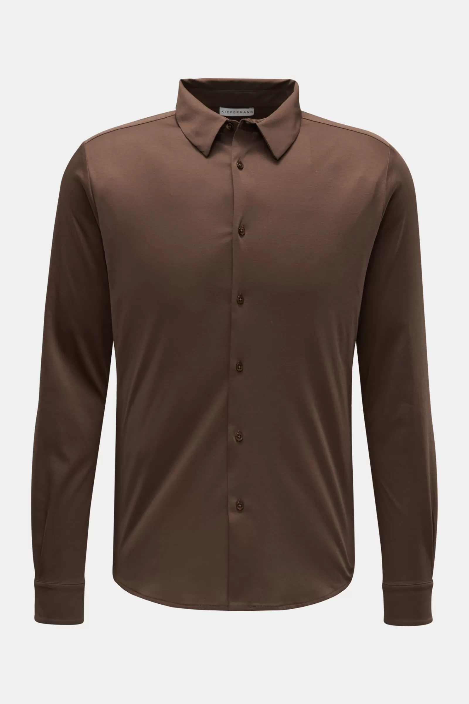 Jersey Shirt 'Pius' Narrow Collar Brown>Kiefermann Hot