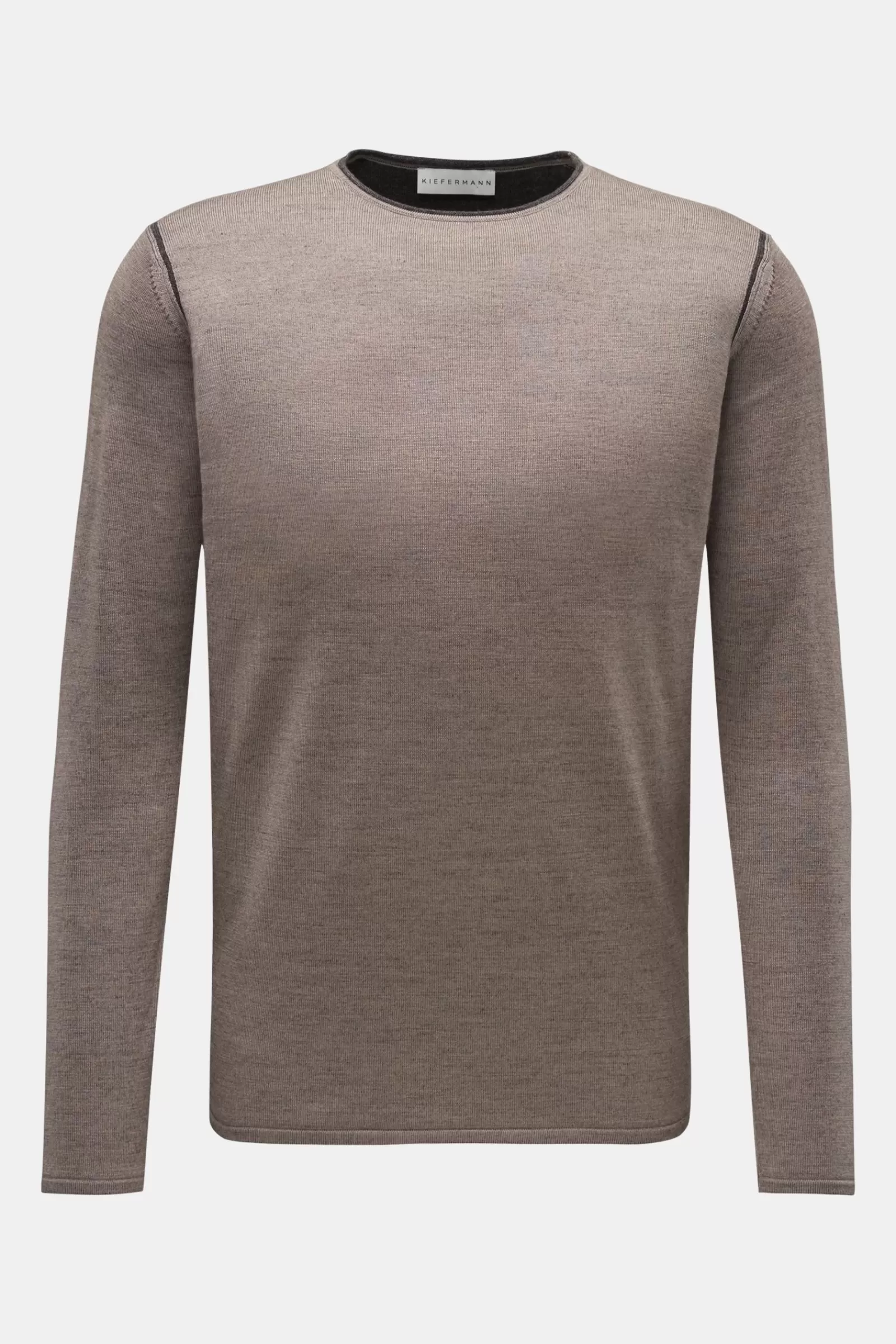 Merino Crew Neck Jumper 'Lutz' Grey-Brown^Kiefermann Discount