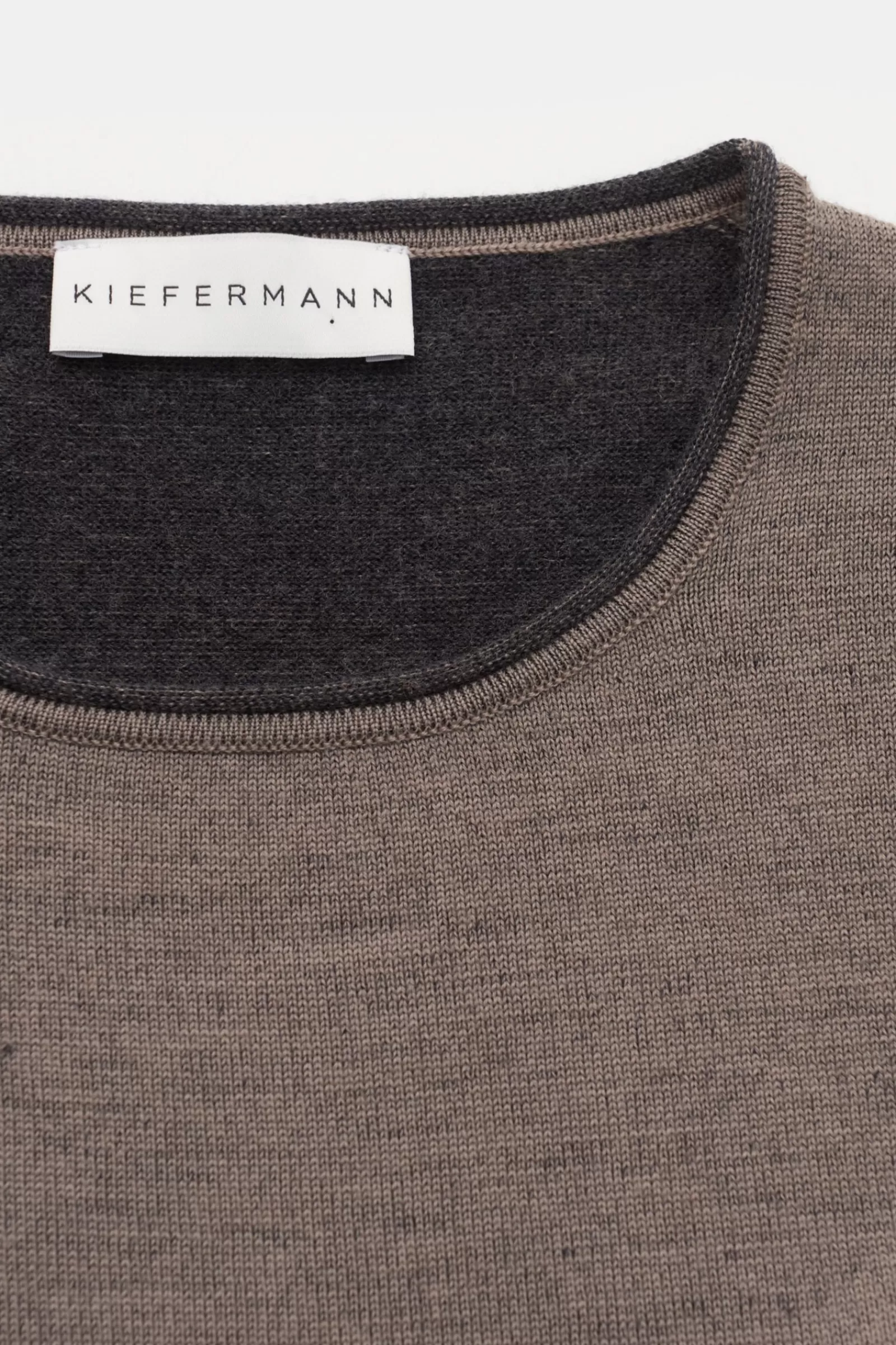 Merino Crew Neck Jumper 'Lutz' Grey-Brown^Kiefermann Discount