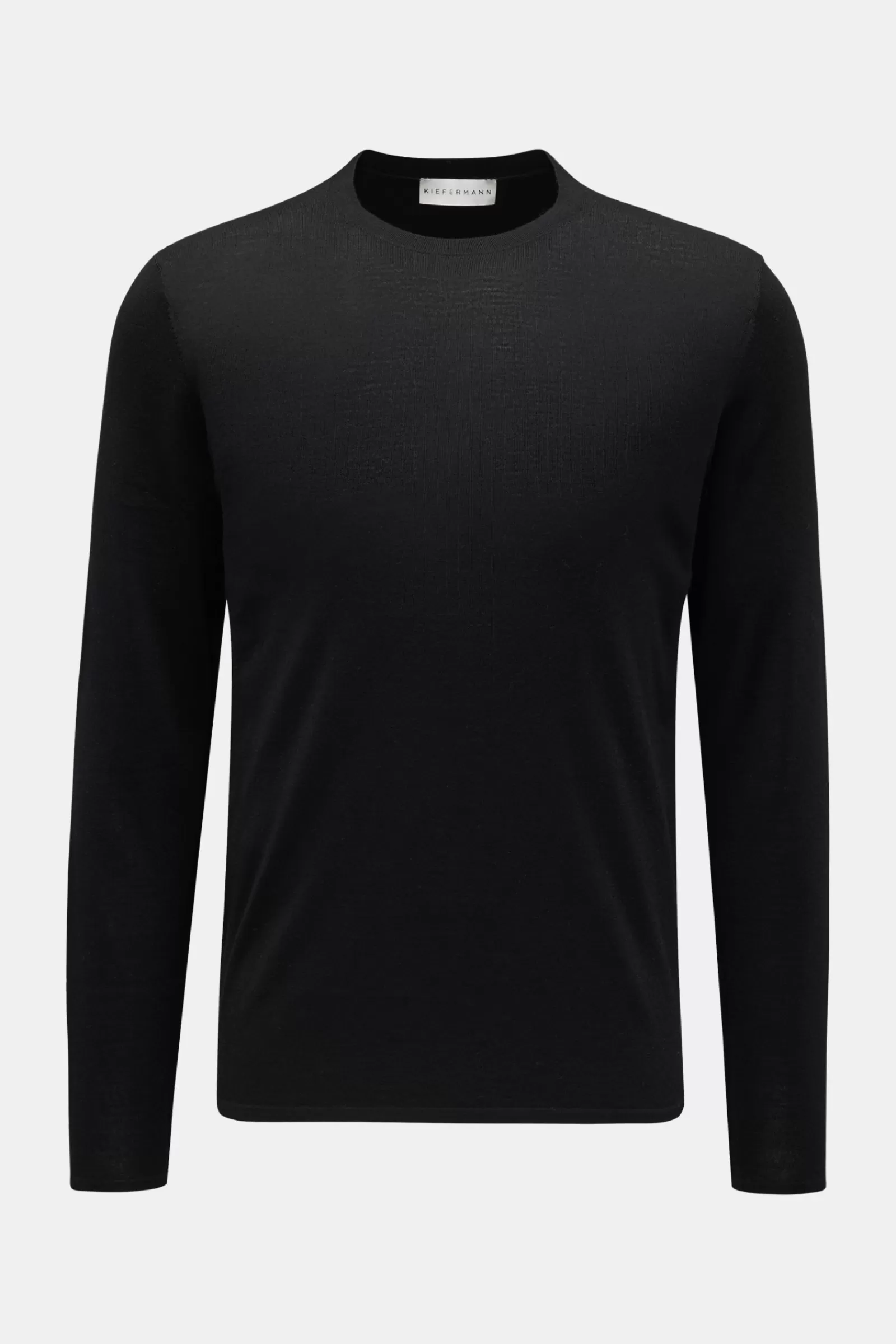 Merino Fine Knit Crew Neck Jumper 'Marley' Black^Kiefermann Sale