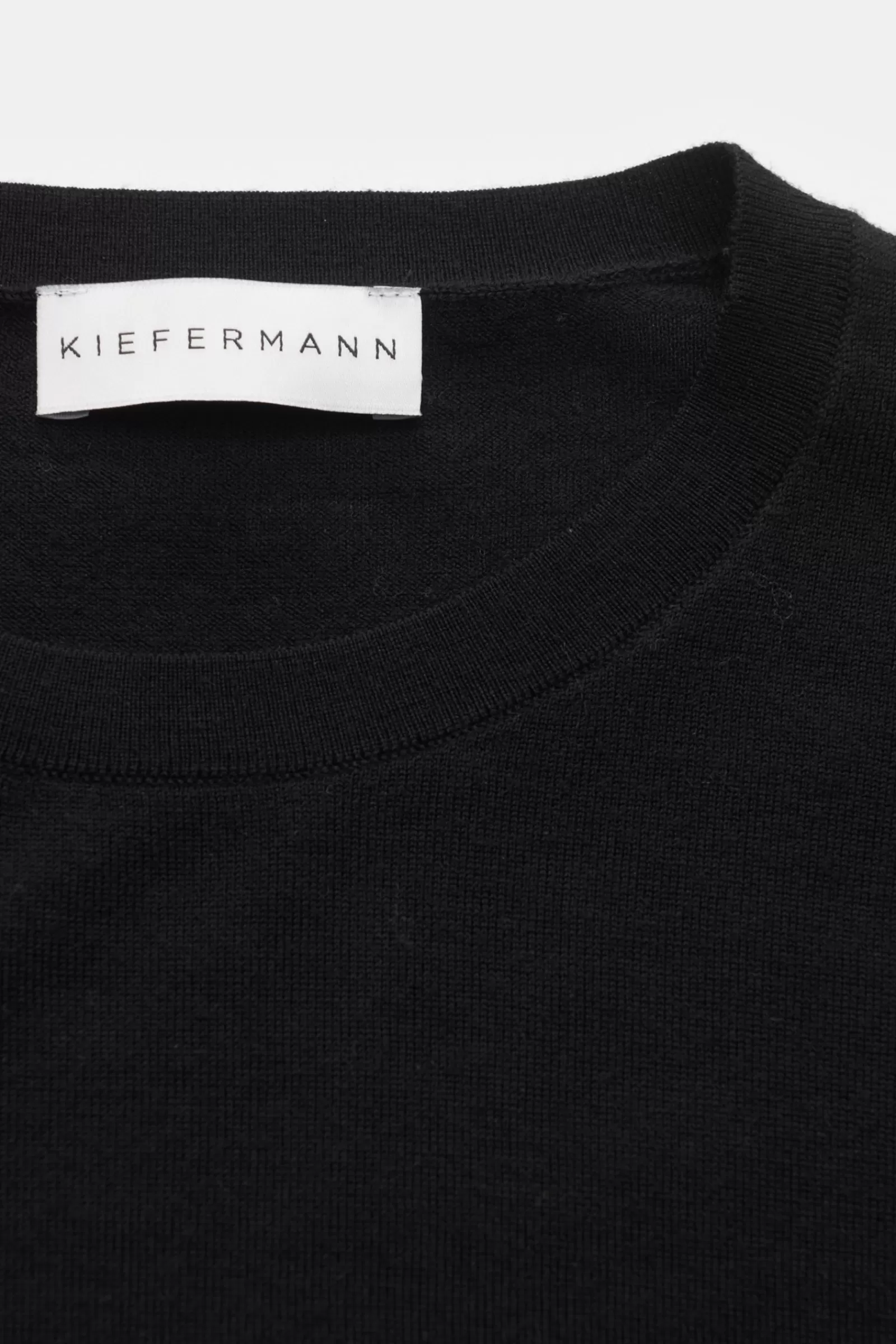 Merino Fine Knit Crew Neck Jumper 'Marley' Black^Kiefermann Sale