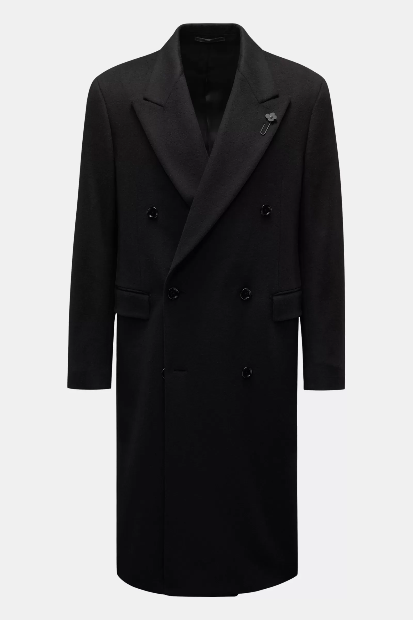 Cashmere Coat Black>Lardini Clearance