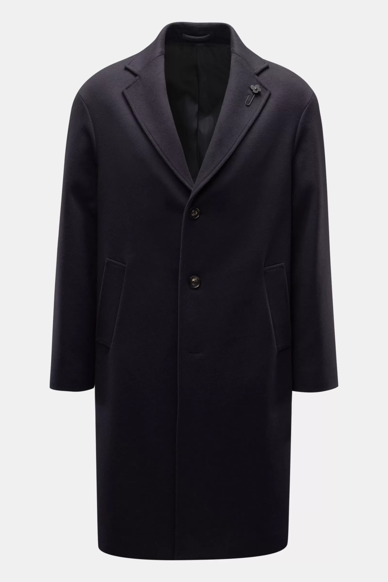 Wool Coat Navy>Lardini Fashion