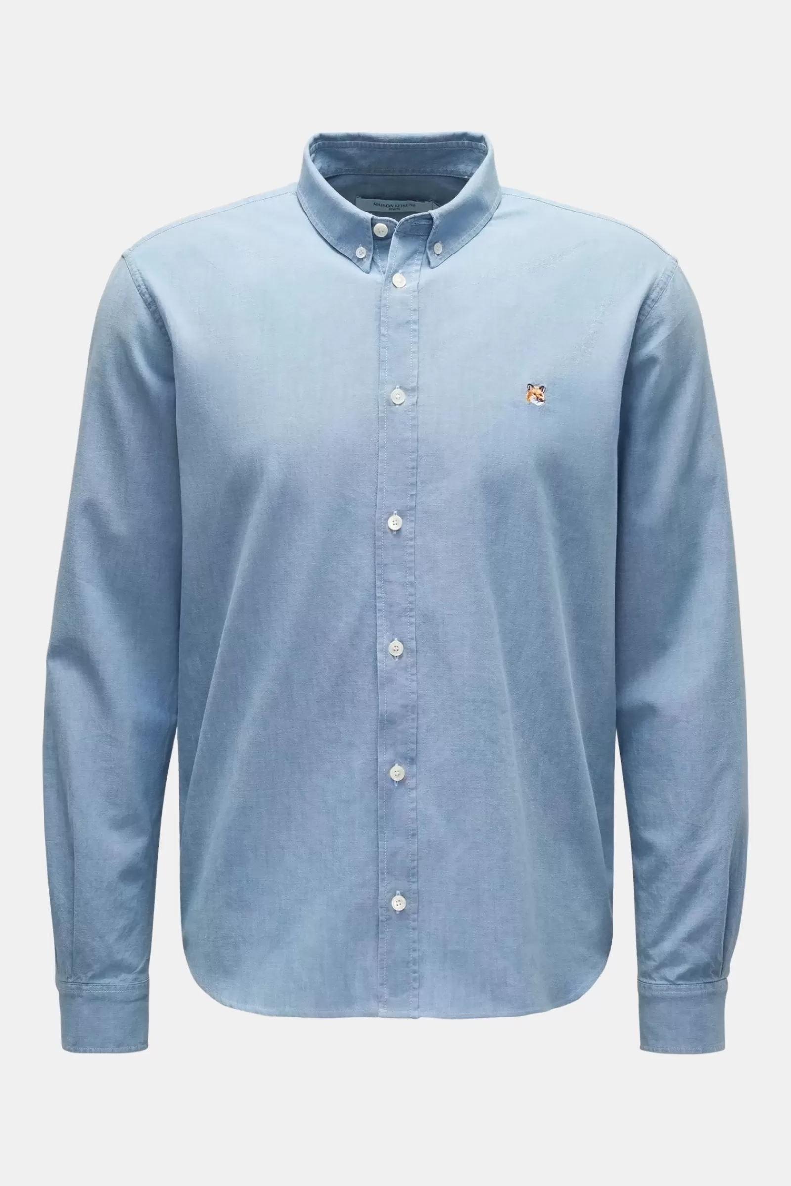 Maison Kitsune Casual Shirt Button-Down Collar Grey-Blue>Maison Kitsunu00e9 Best