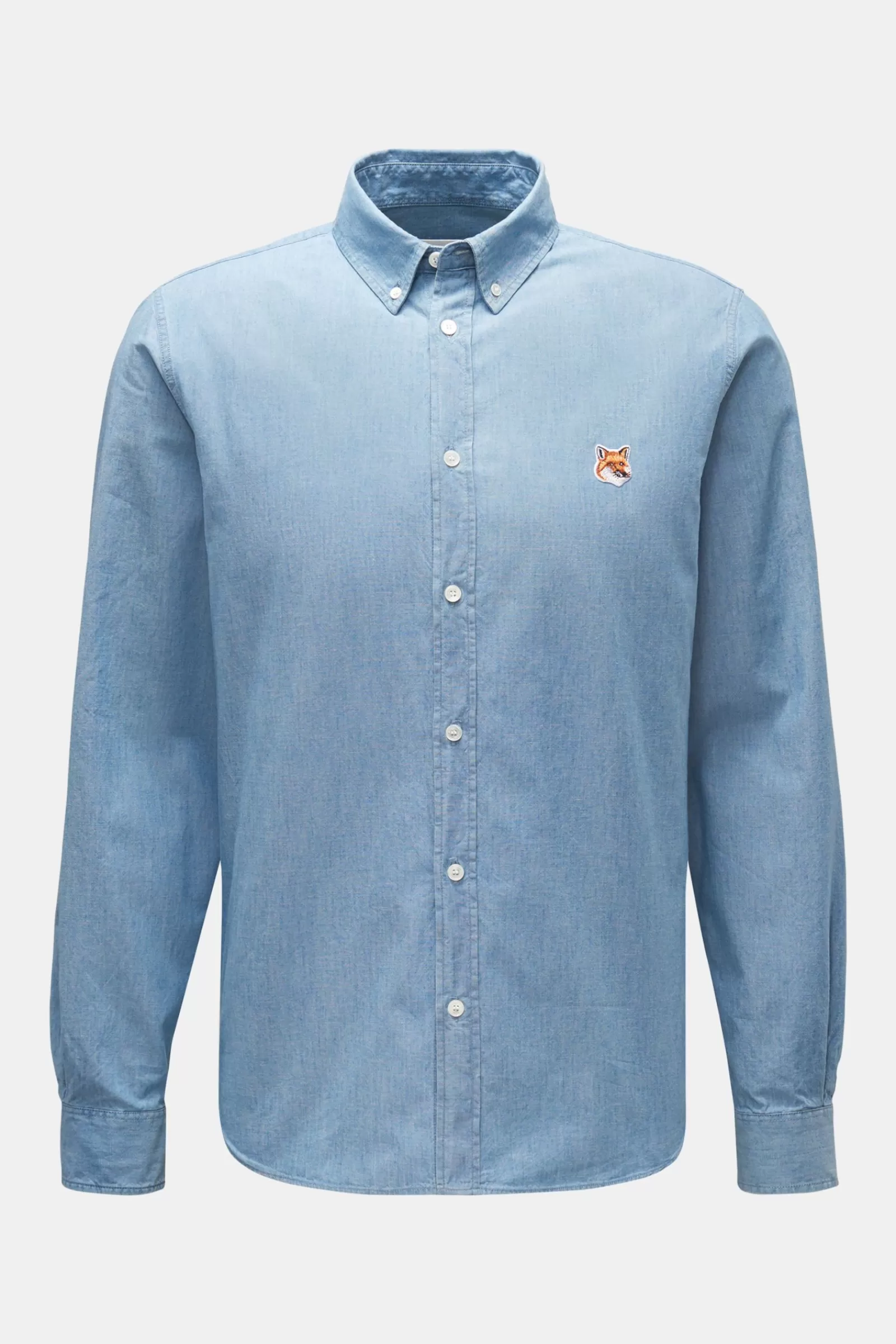 Maison Kitsune Casual Shirt Button-Down Collar Light Blue>Maison Kitsunu00e9 Outlet