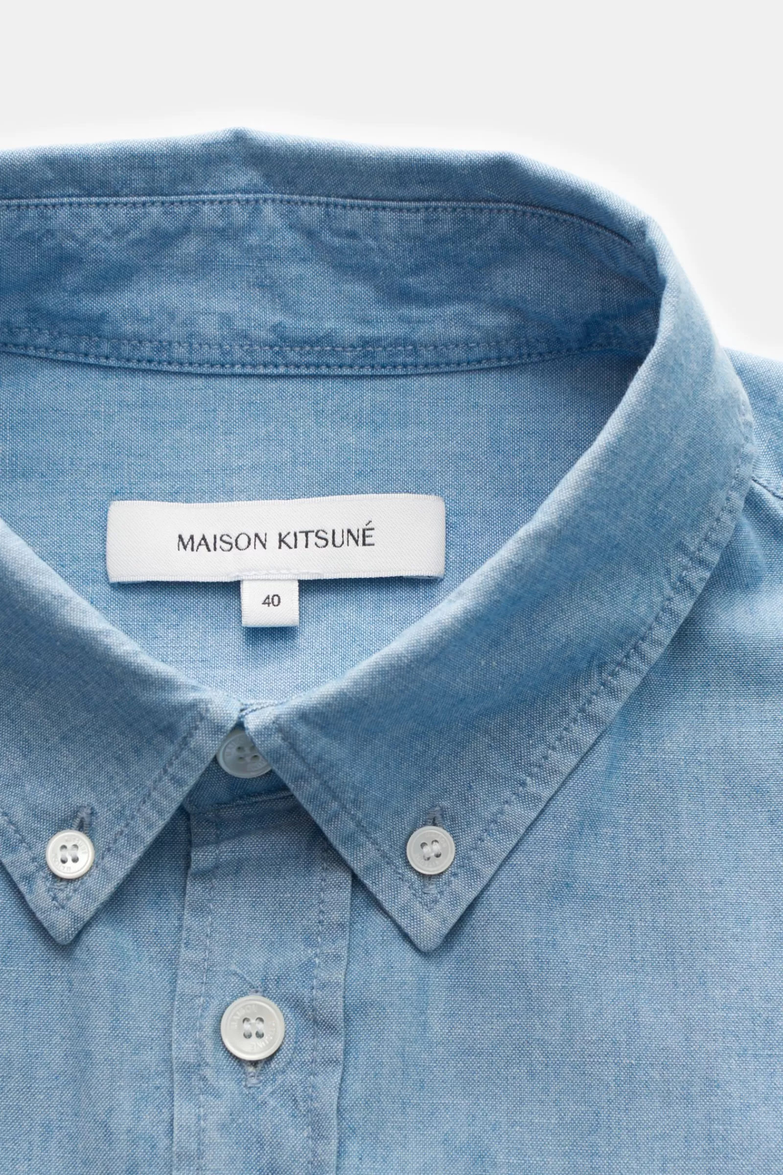 Maison Kitsune Casual Shirt Button-Down Collar Light Blue>Maison Kitsunu00e9 Outlet