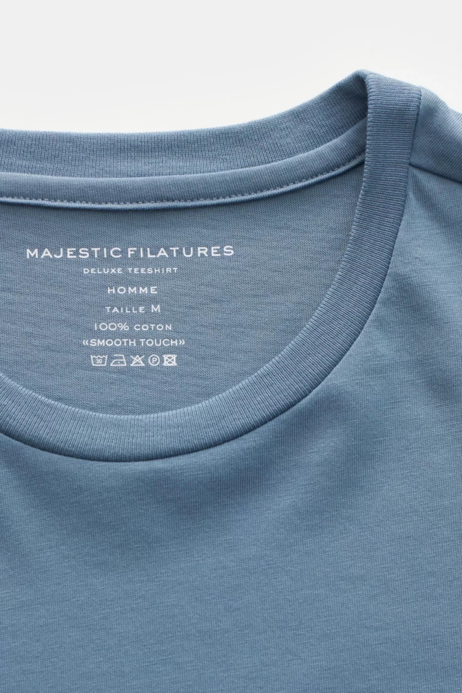 Crew Neck Long Sleeve Smoky Blue>Majestic Filatures Online