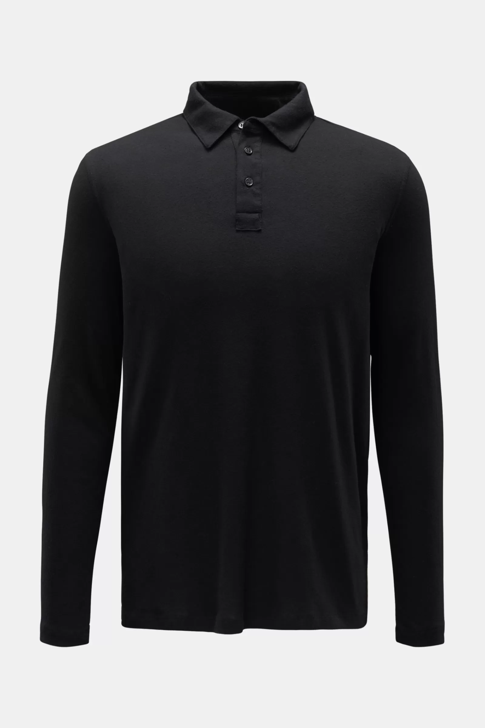 Jersey Long Sleeve Polo Shirt Black>Majestic Filatures Outlet