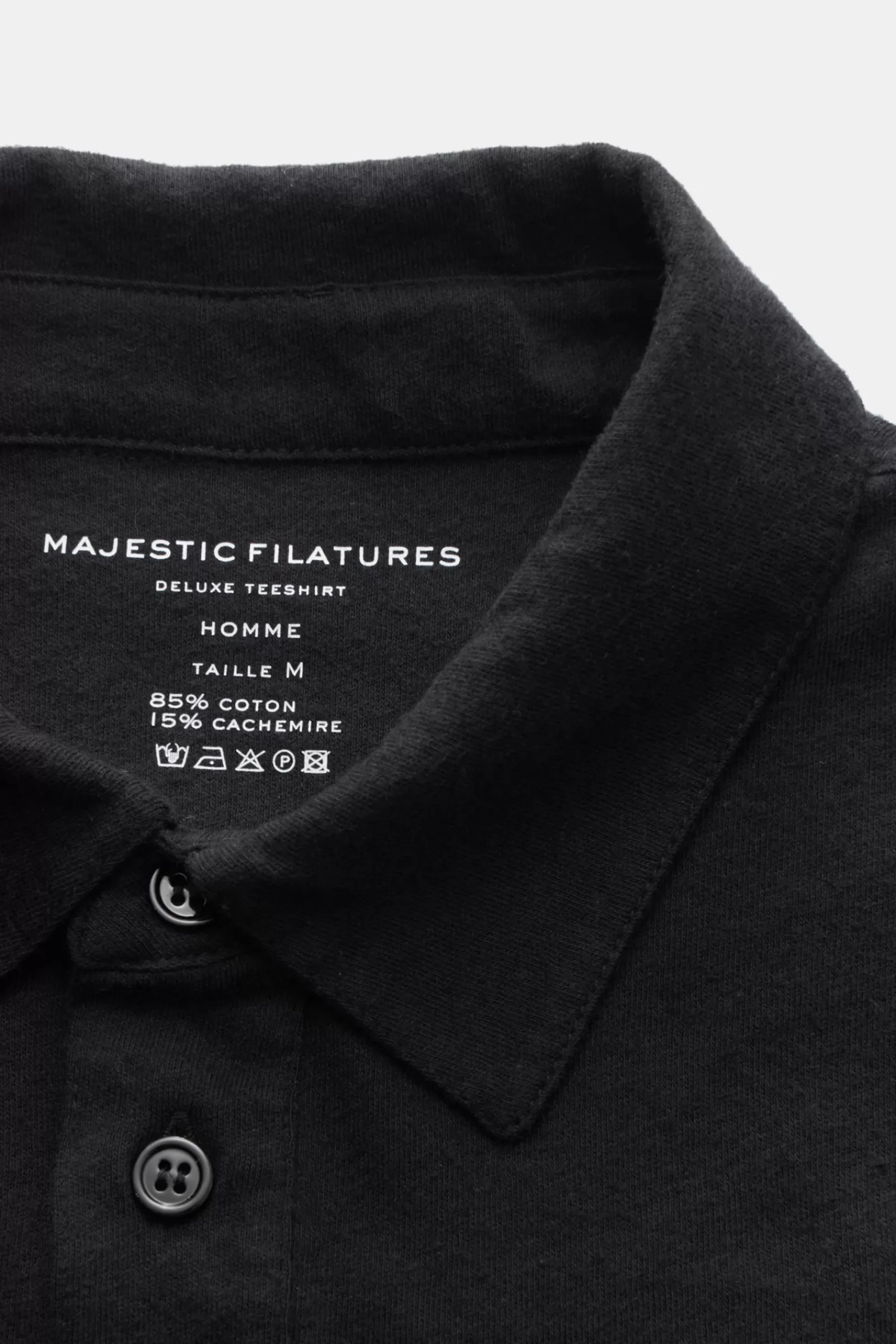 Jersey Long Sleeve Polo Shirt Black>Majestic Filatures Outlet