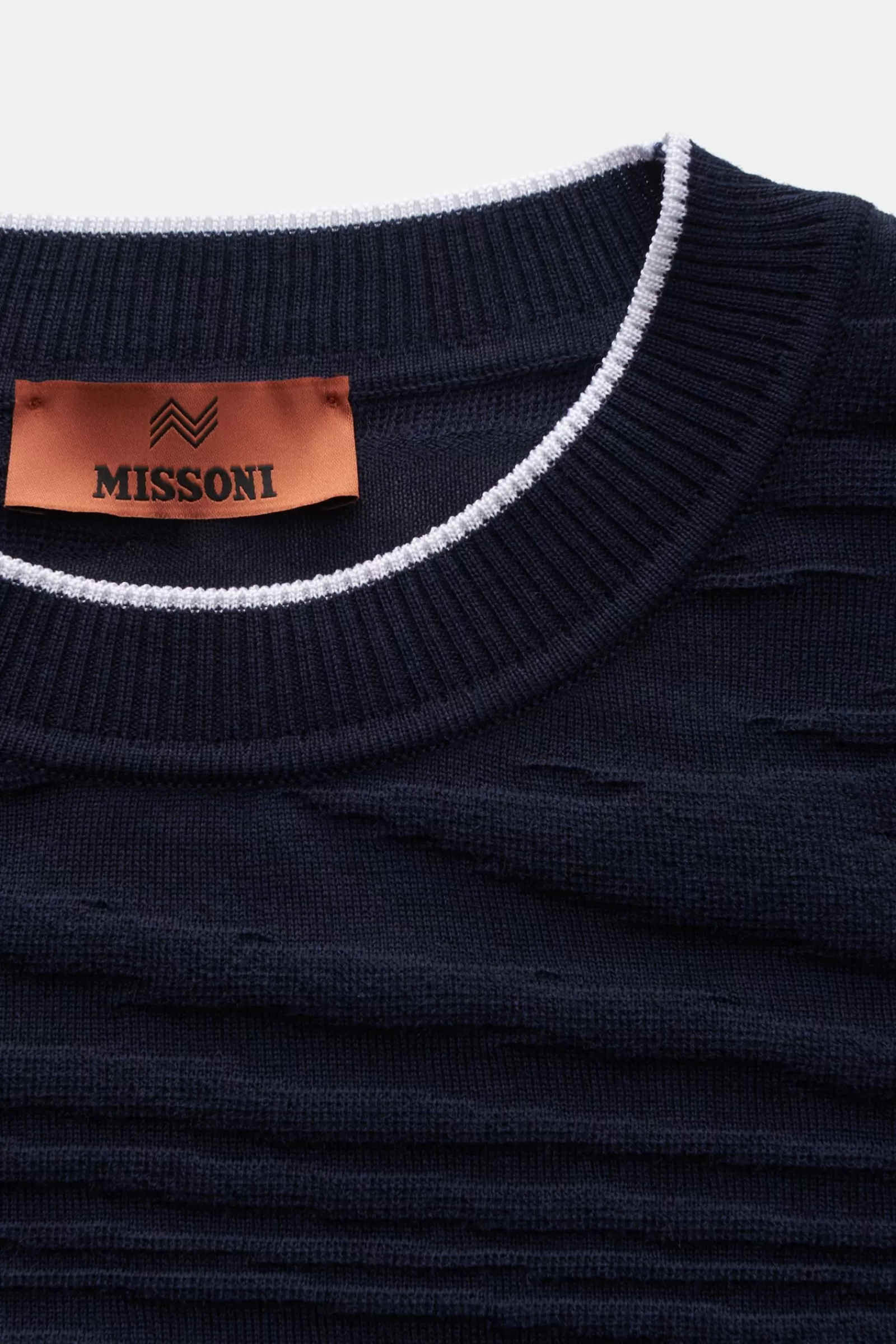 Fine Knit Crew Neck Jumper Navy^Missoni Cheap