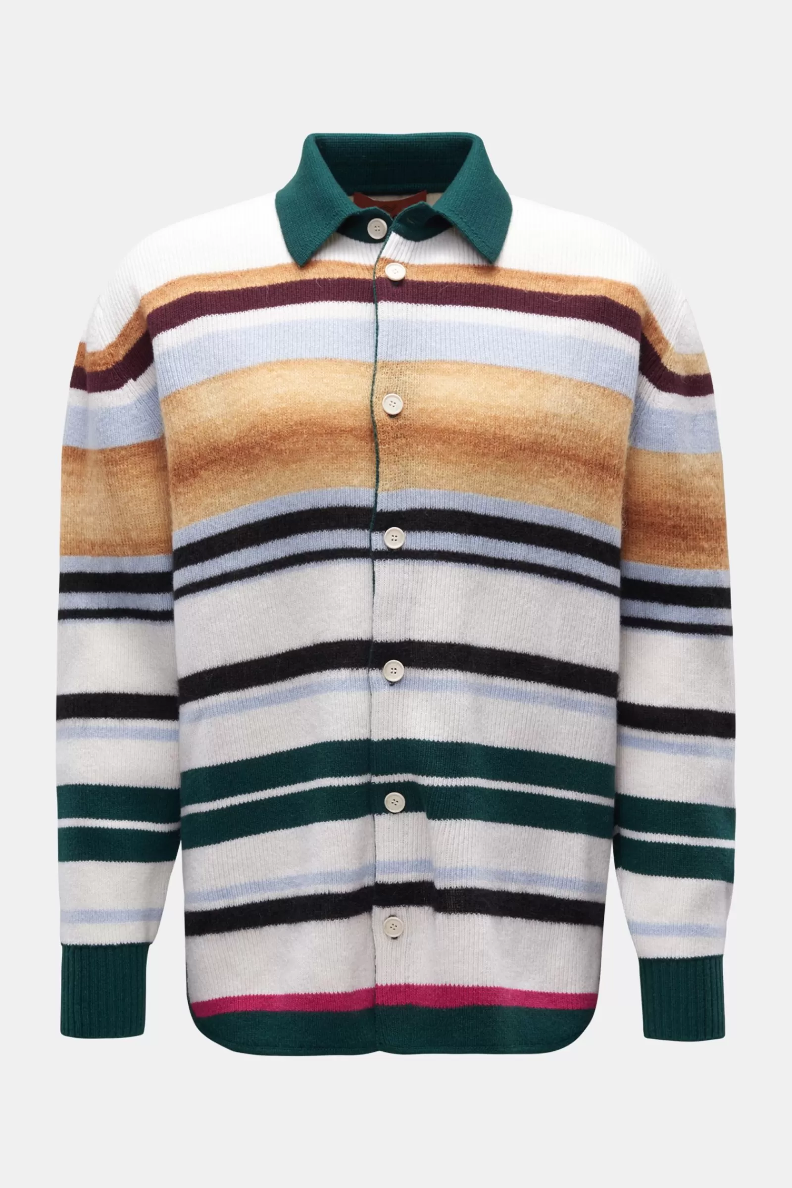 Knit Overshirt Beige/White/Green Striped^Missoni Outlet