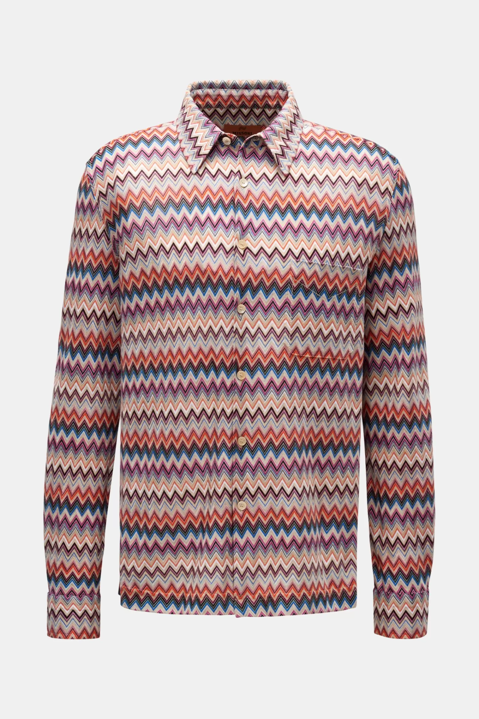 Knit Shirt Kent Collar Beige/Orange/Burgundy Patterned>Missoni Hot