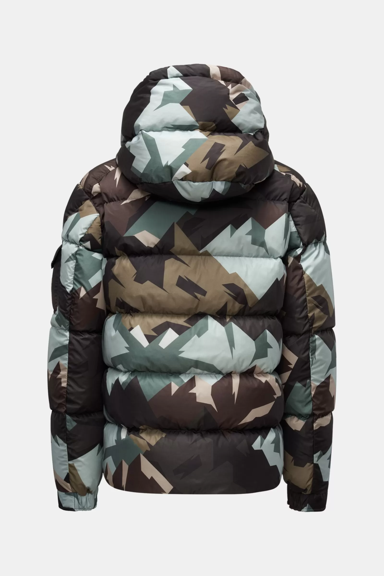 Down Jacket 'Mosa' Olive/Mint Green/Dark Brown Patterned>Moncler Hot