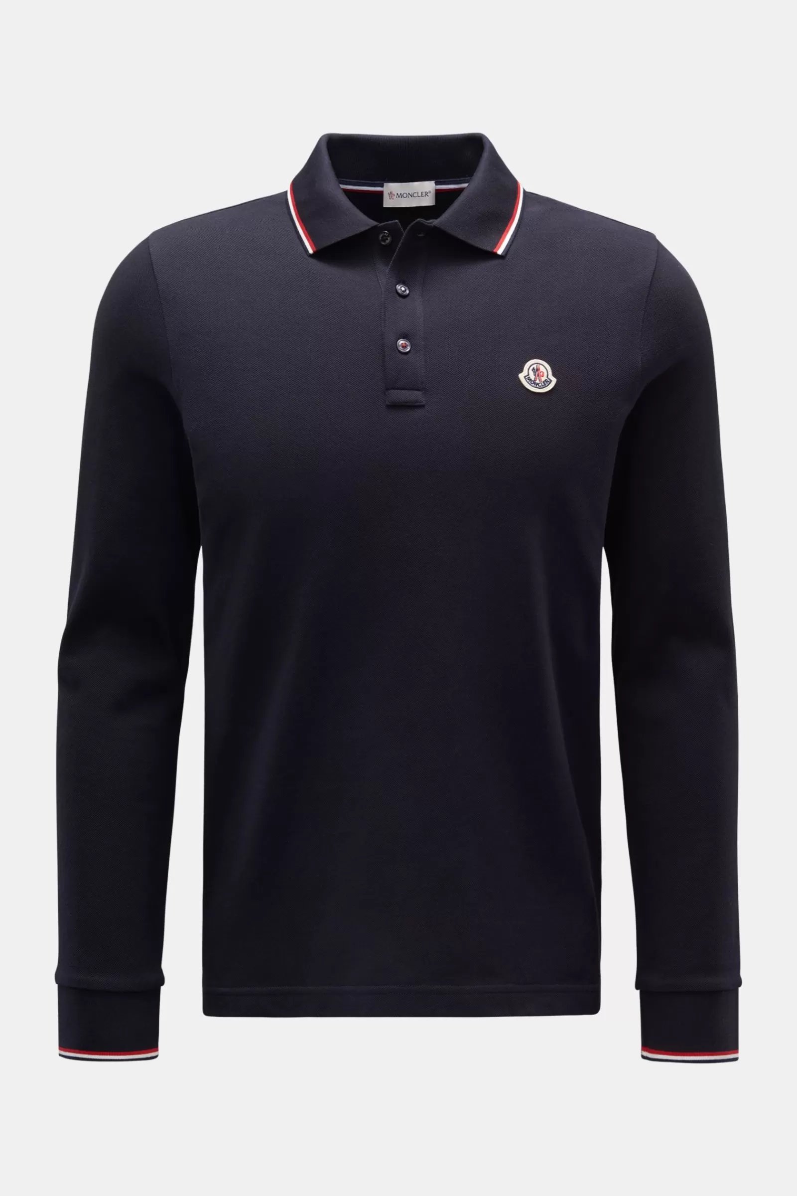 Long Sleeve Polo Shirt Navy>Moncler Store