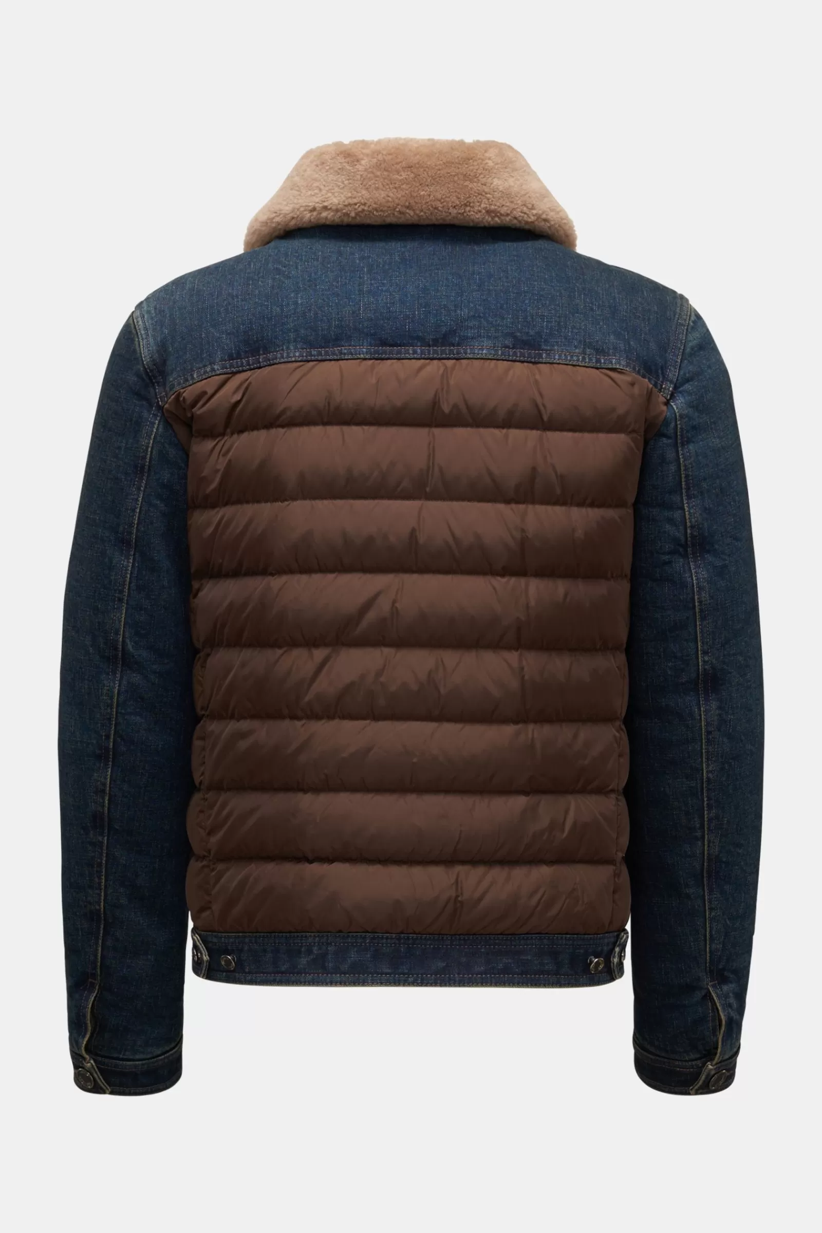 Down Jacket 'Mondor Fur' Navy/Dark Brown>MOORER Sale