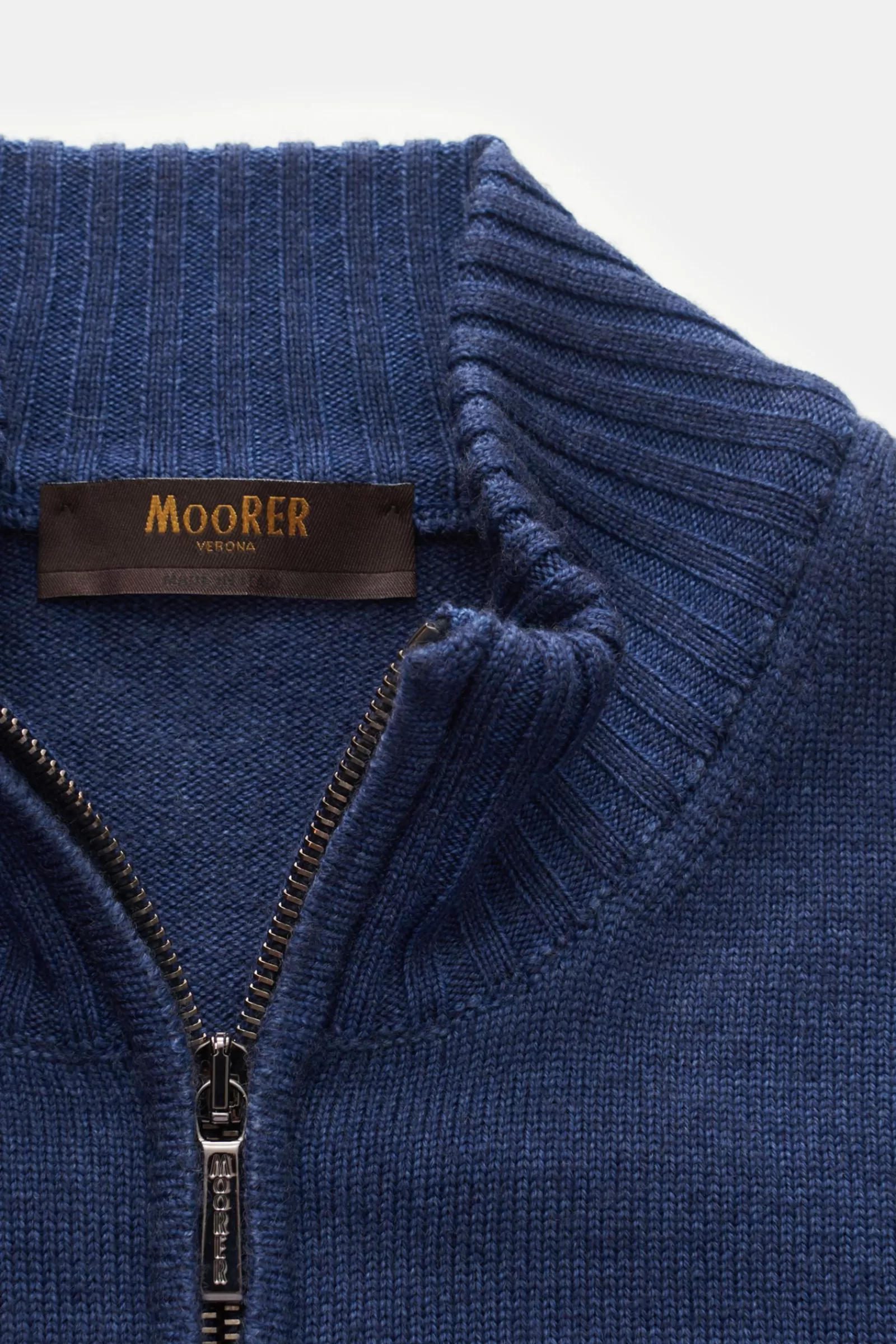 Merino Cardigan 'Urbino' Dark Blue^MOORER Shop