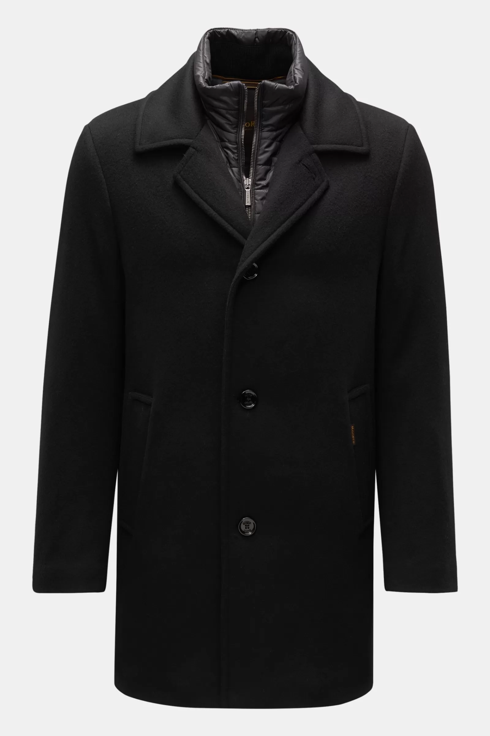 Wool Short Coat 'Monferrato' Black>MOORER Best