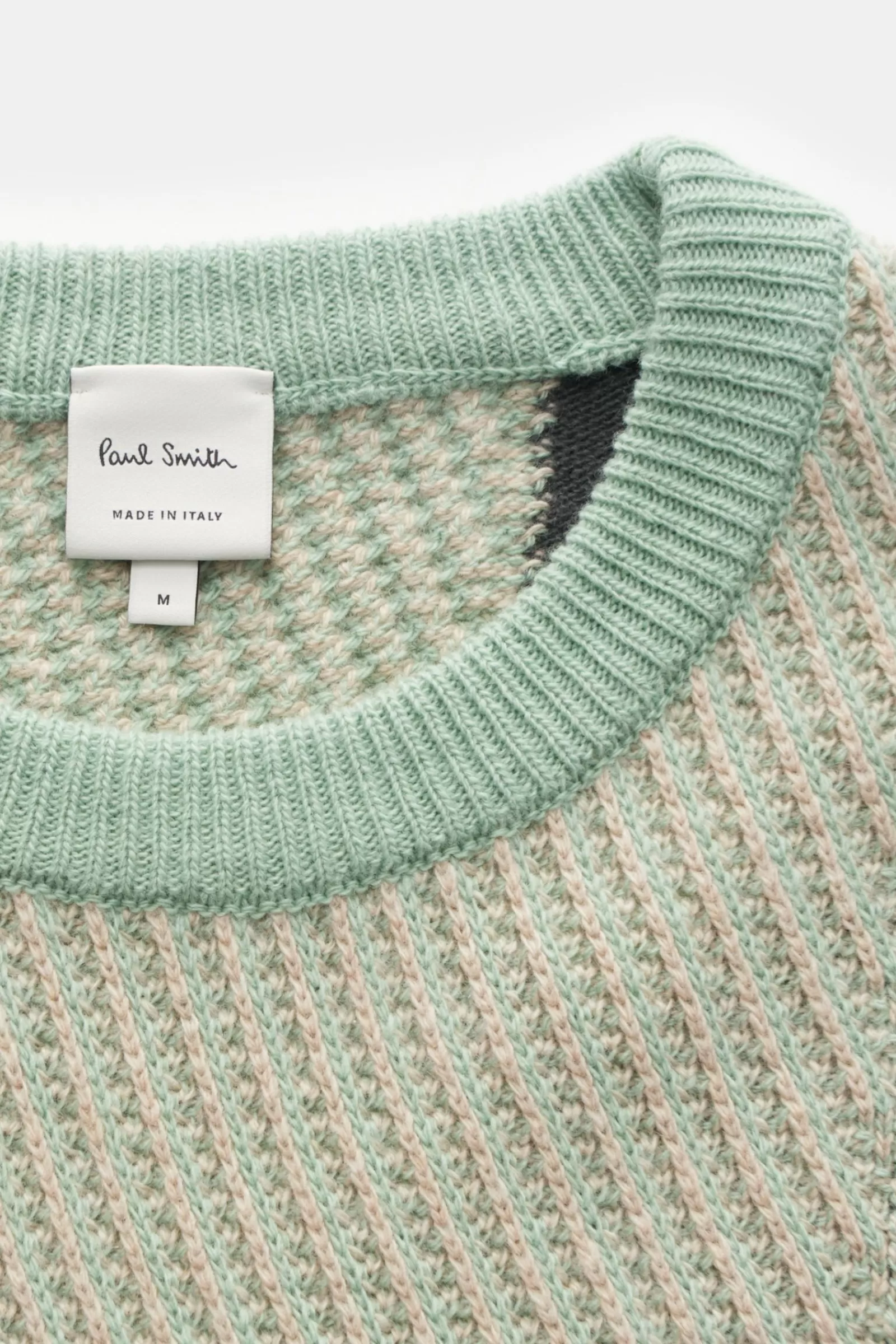 Crew Neck Jumper Mint Green/Dark Brown/Smoky Blue^Paul Smith Online