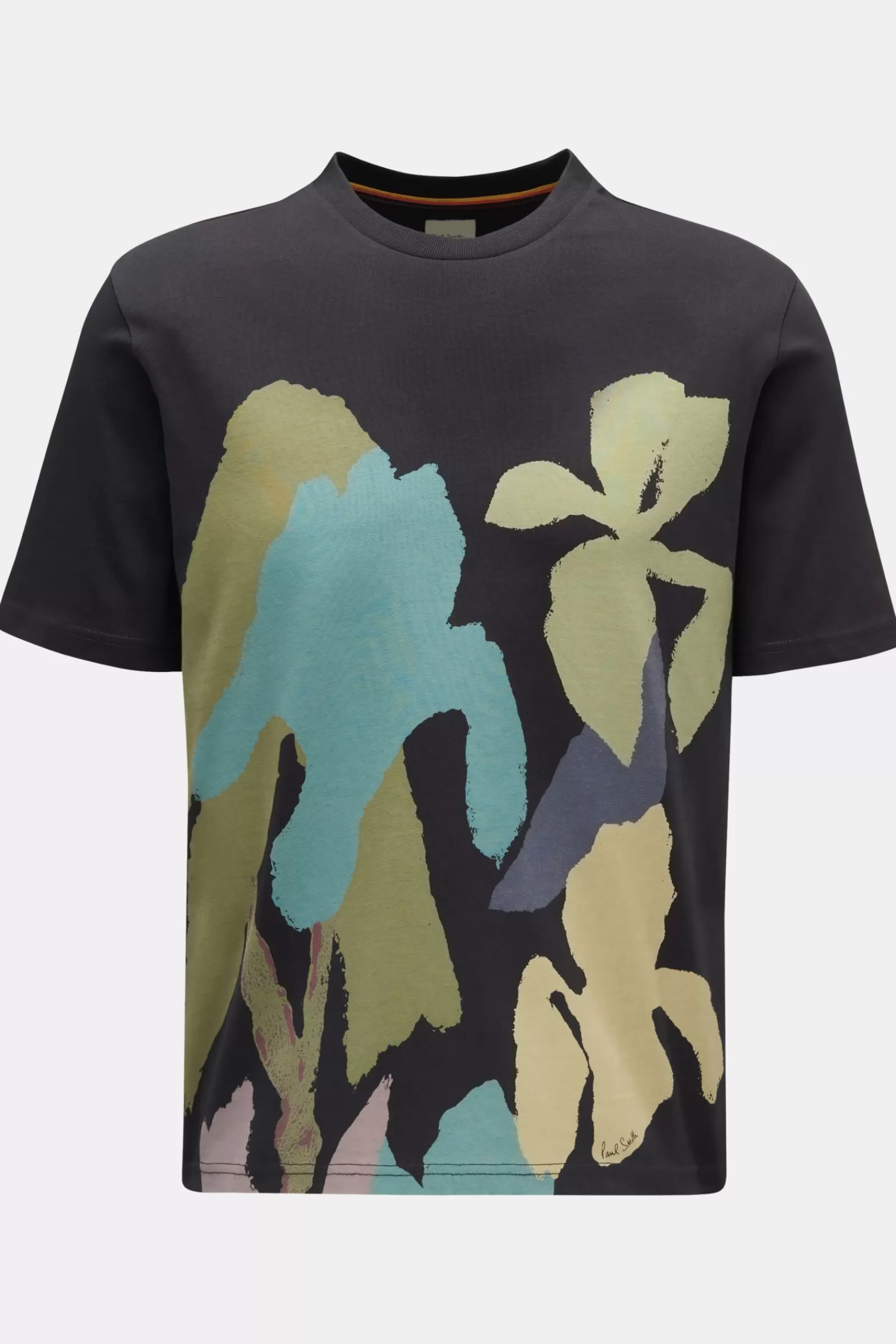 Crew Neck T-Shirt 'Iris Print' Black>Paul Smith Online