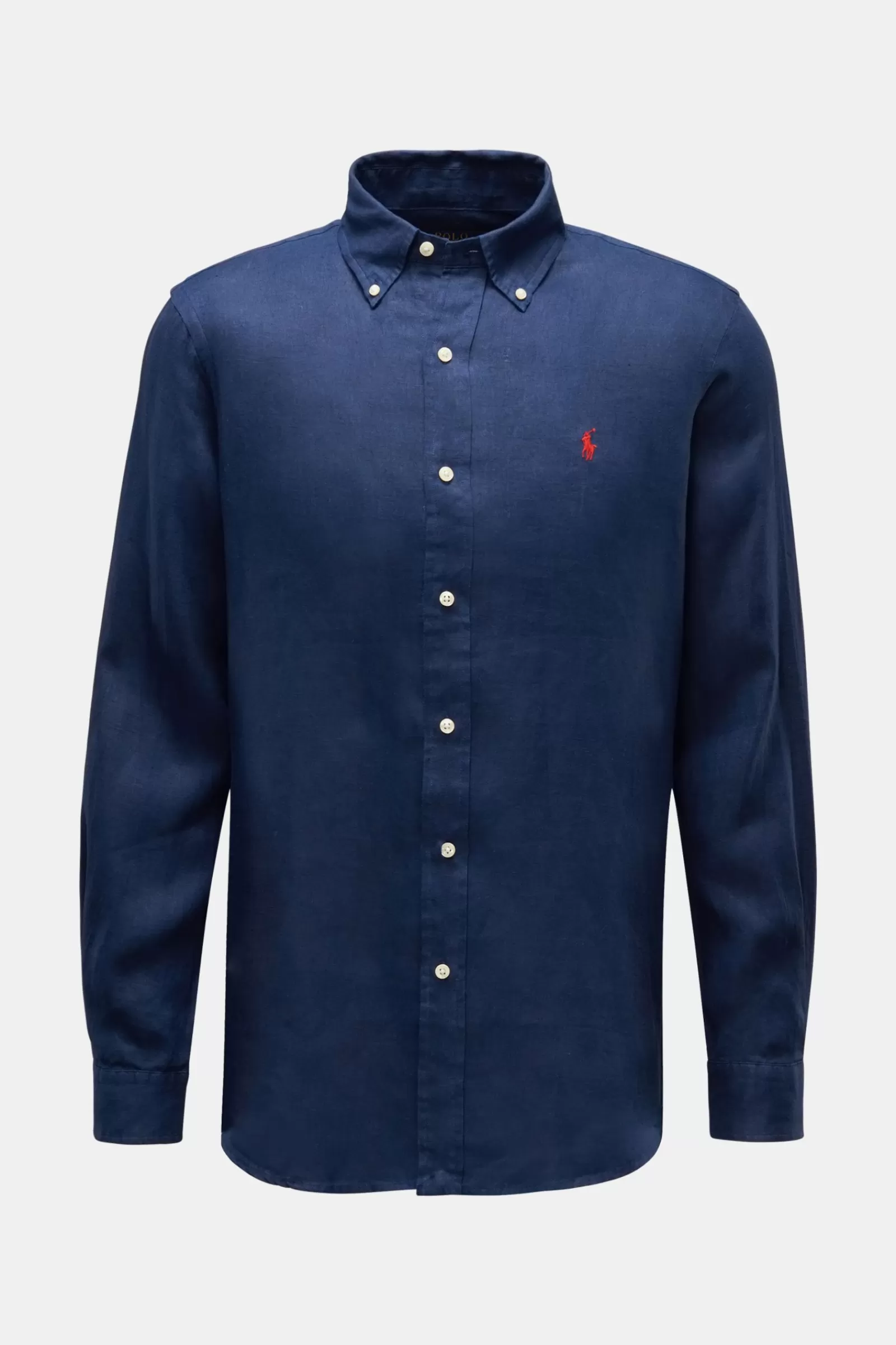 Linen Shirt Button-Down Collar Dark Blue>Polo Ralph Lauren Fashion