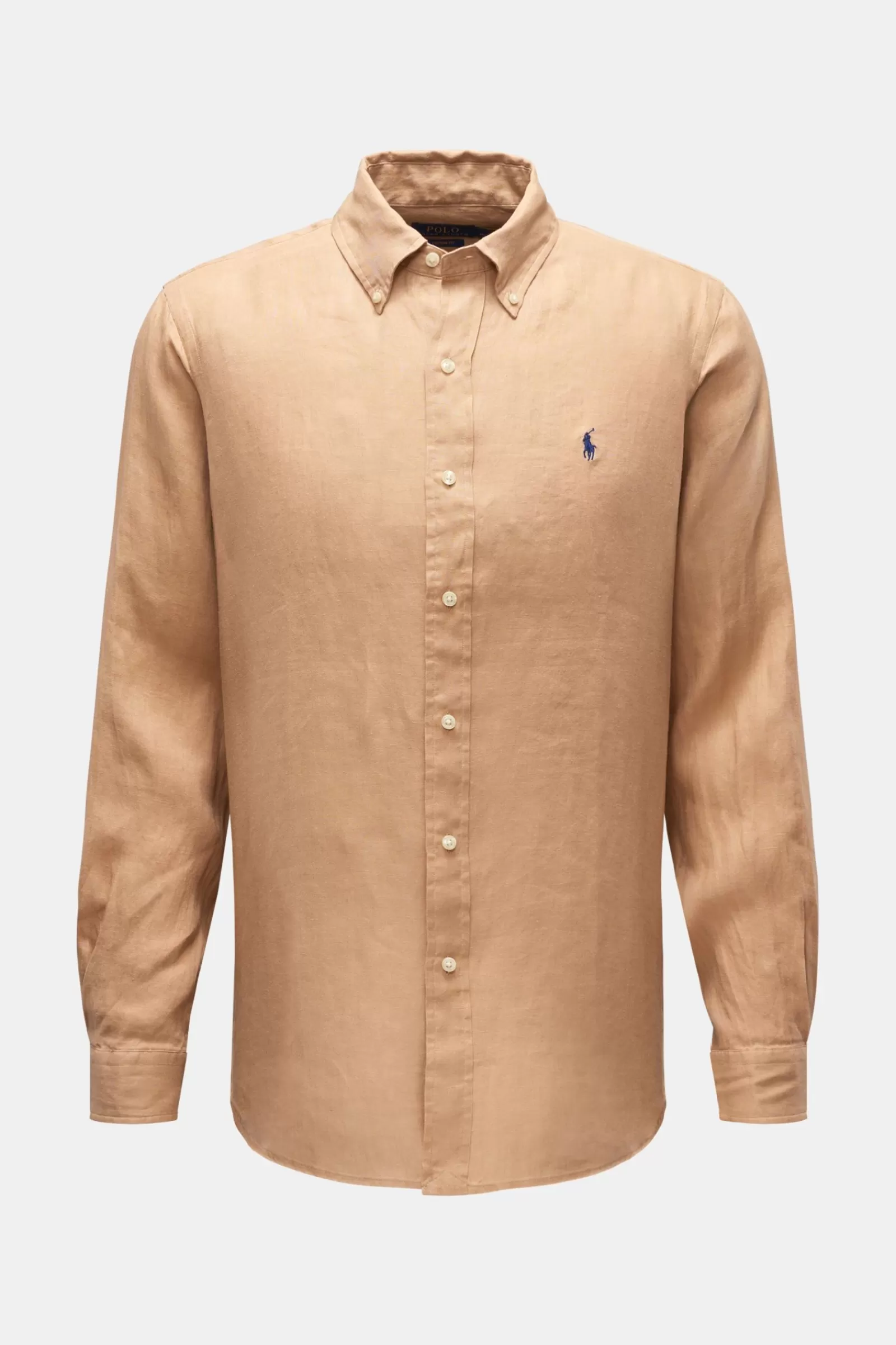 Linen Shirt Button-Down Collar Light Brown>Polo Ralph Lauren Hot