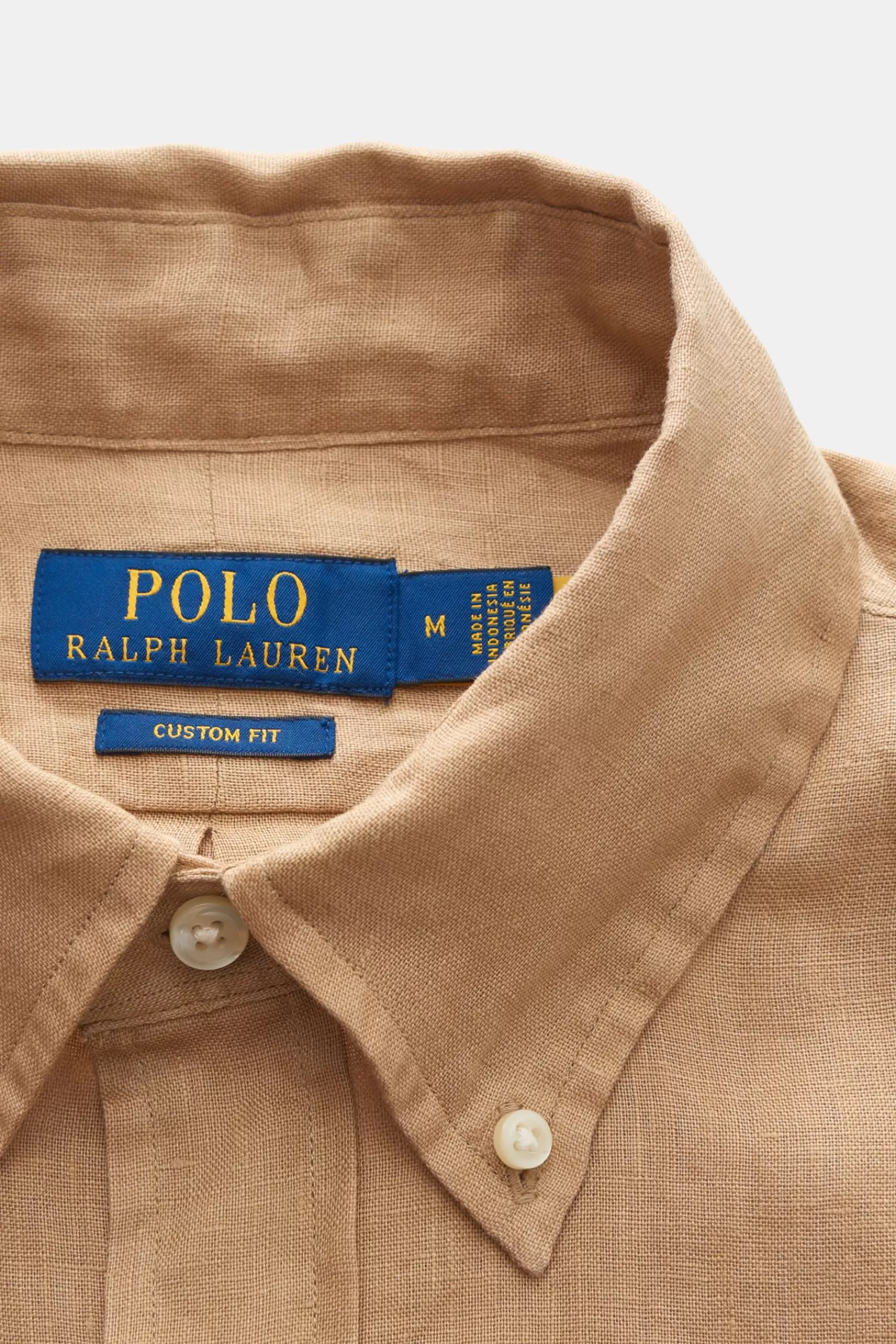 Linen Shirt Button-Down Collar Light Brown>Polo Ralph Lauren Hot