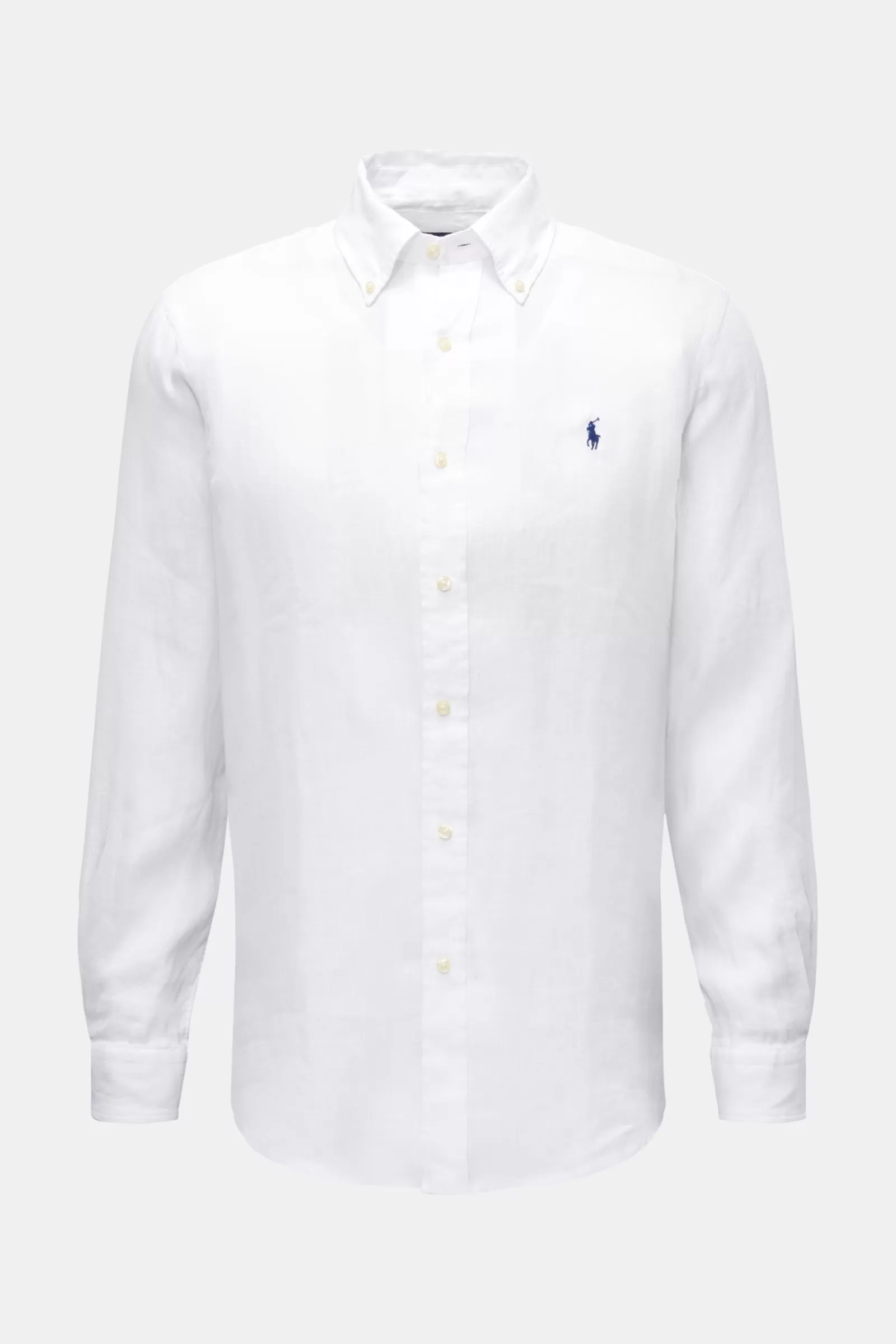 Linen Shirt Button-Down Collar White>Polo Ralph Lauren Cheap