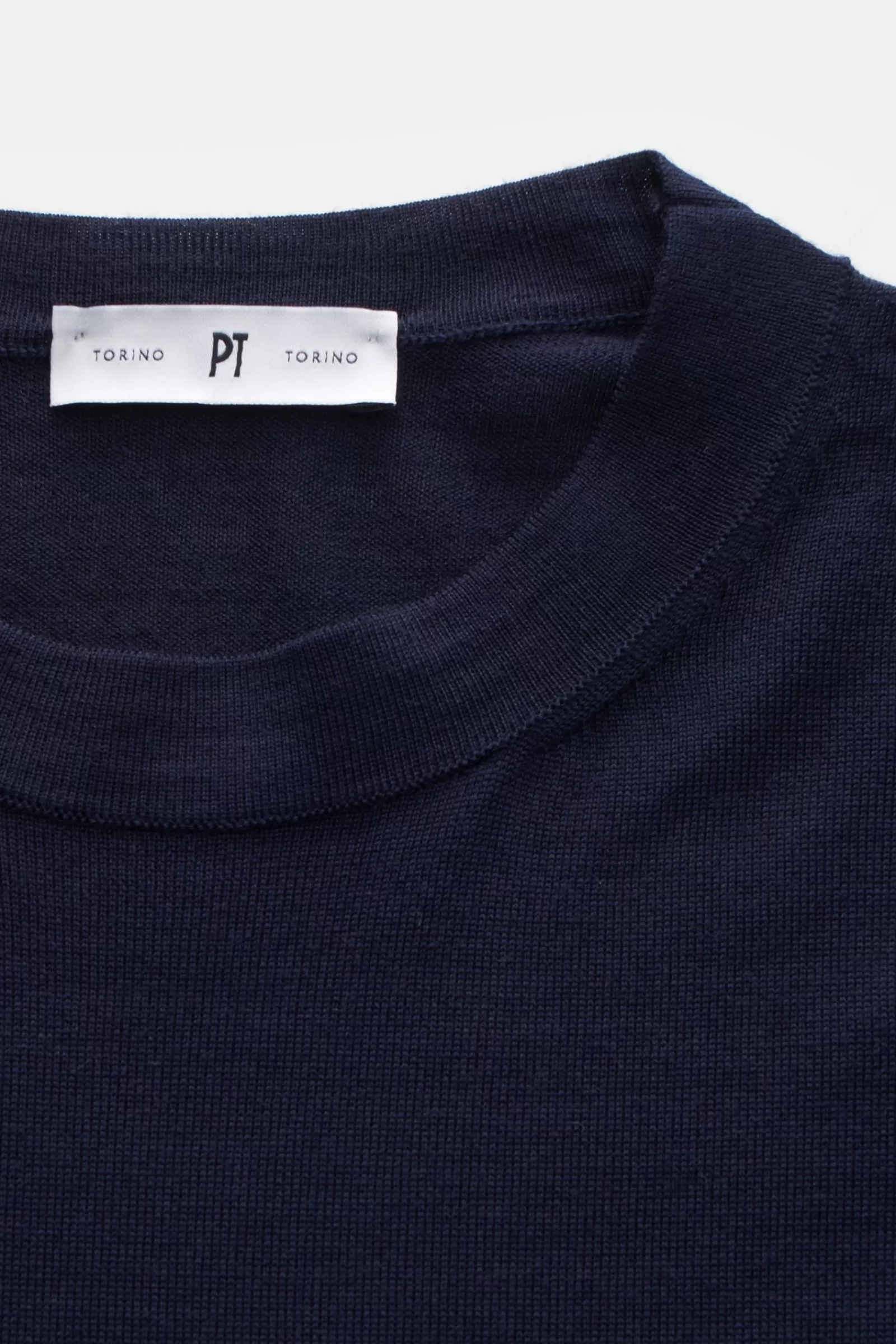 Fine Knit Crew Neck Jumper Navy^PT Torino Store