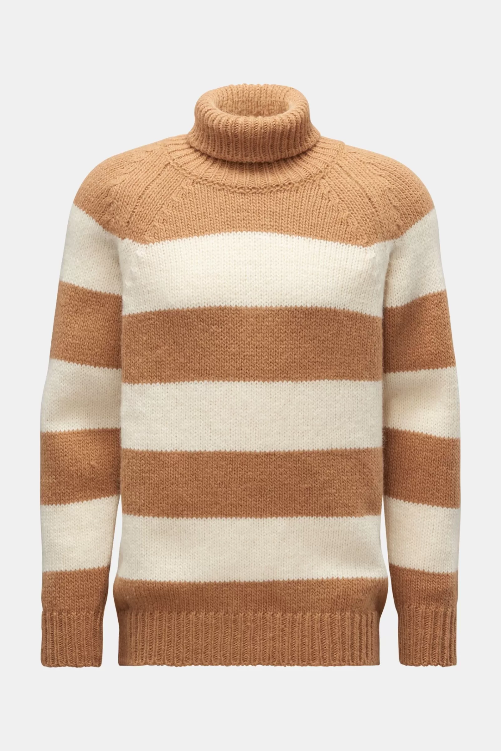 Turtleneck Jumper Light Brown/Cream Striped^PT Torino Store