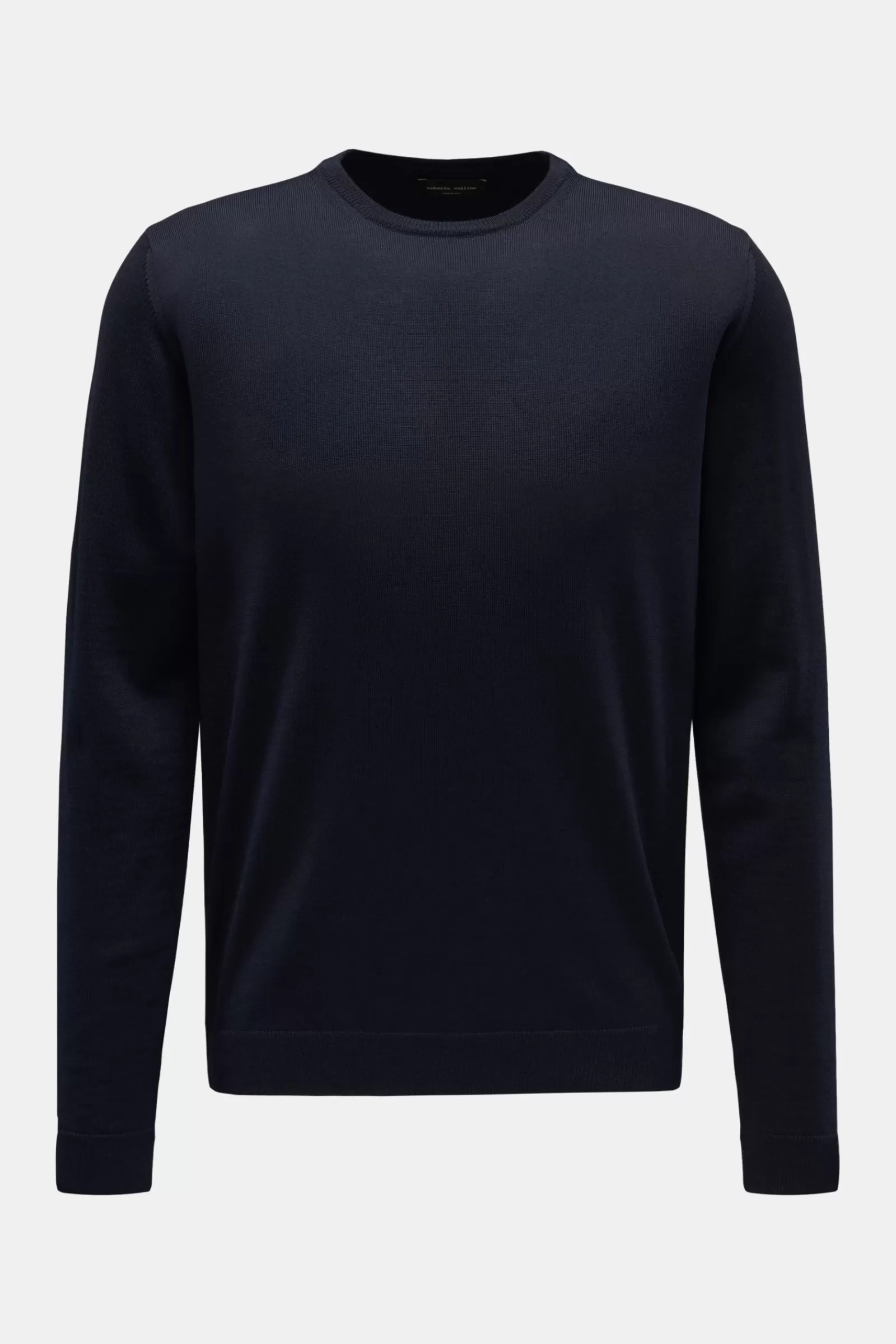 Merino Crew Neck Jumper Navy^Roberto Collina Clearance