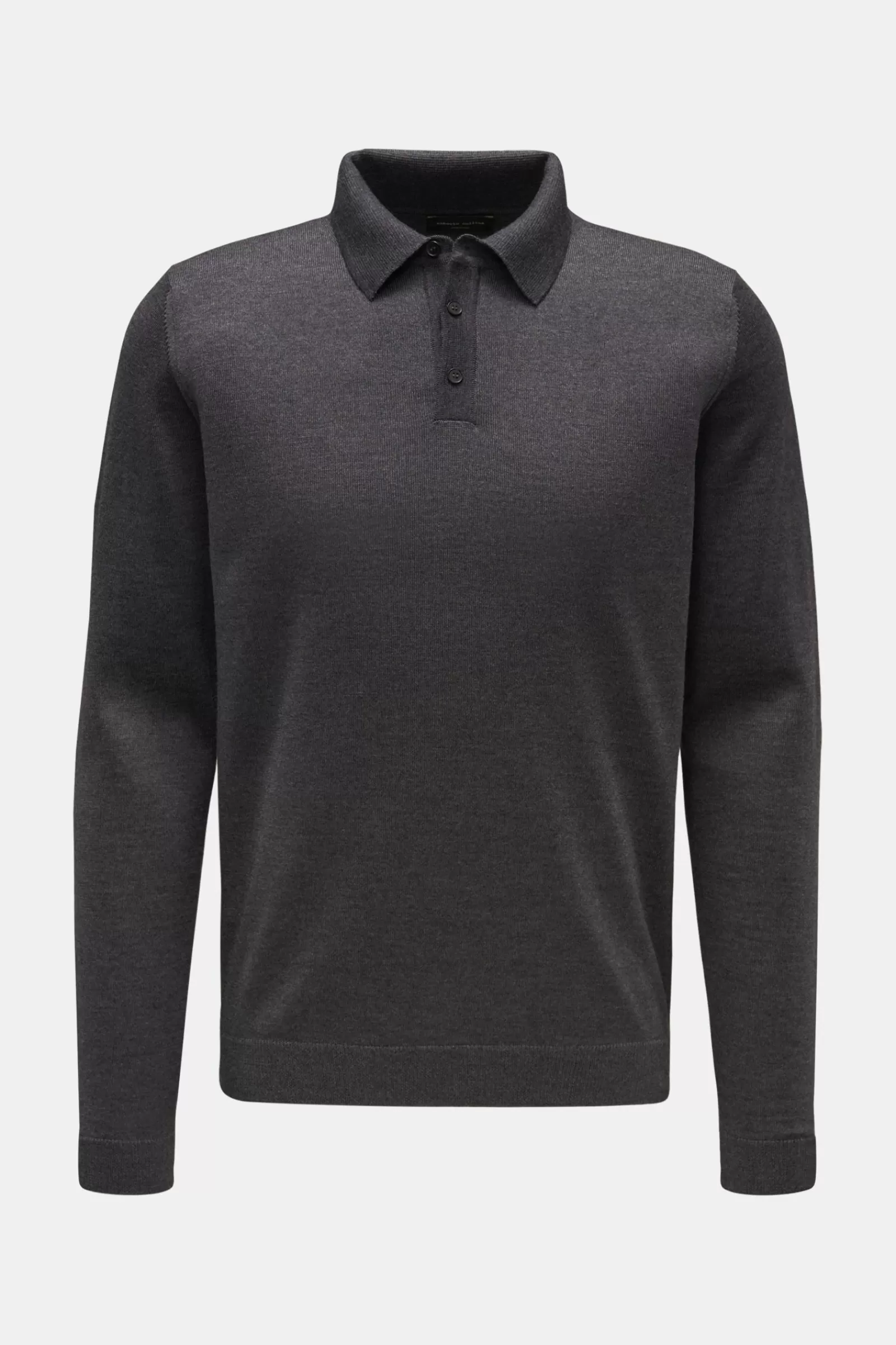 Merino Knit Polo Anthracite^Roberto Collina Best