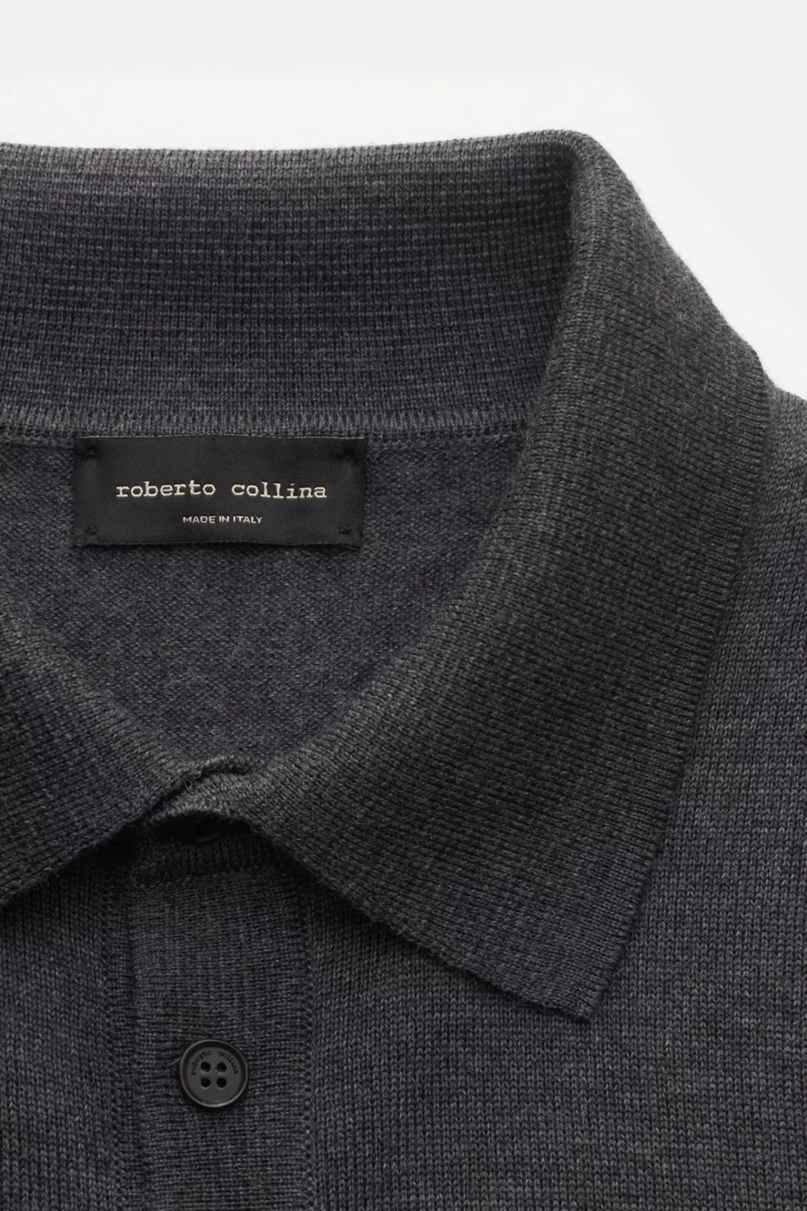 Merino Knit Polo Anthracite^Roberto Collina Best