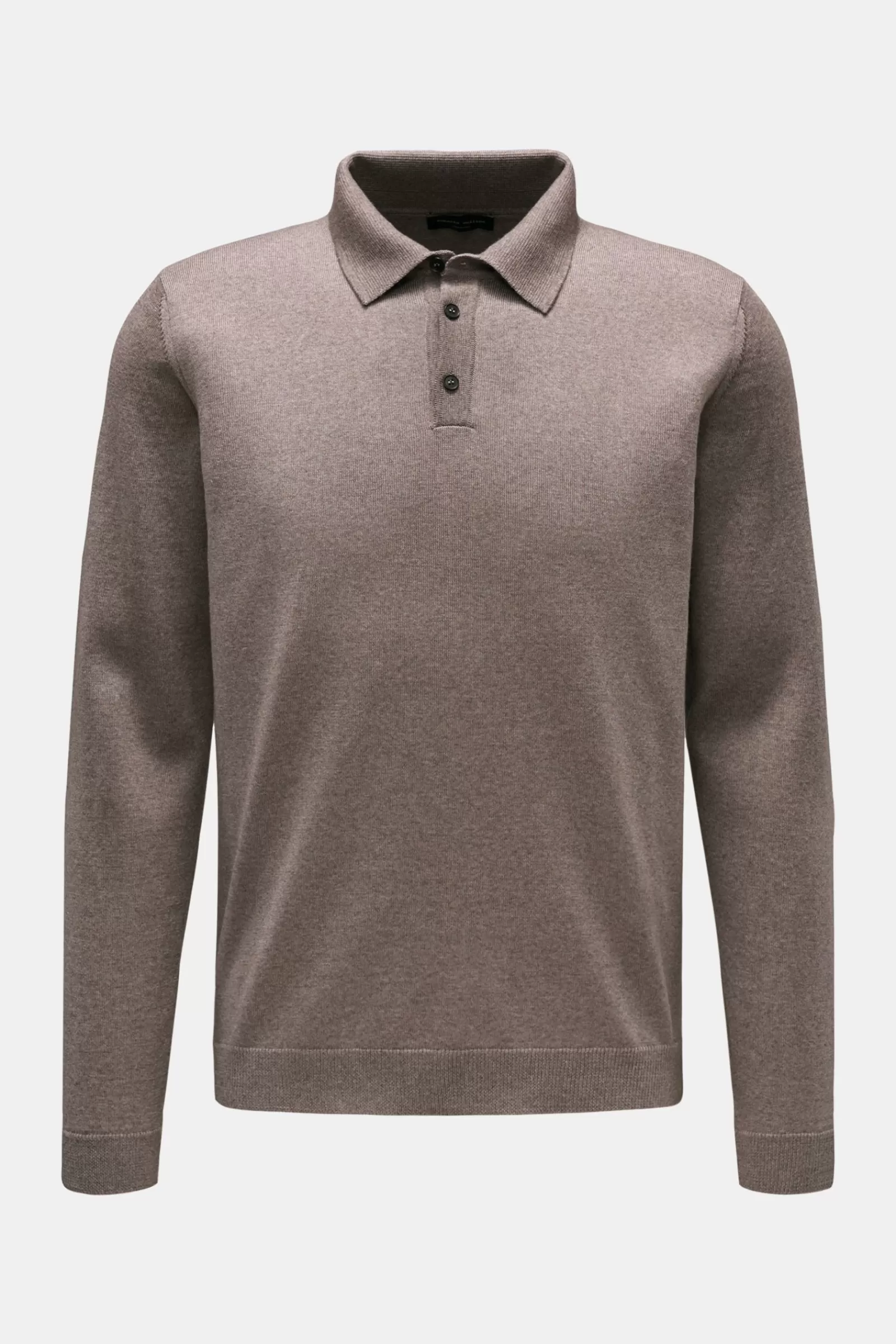 Merino Knit Polo Grey-Brown^Roberto Collina Outlet