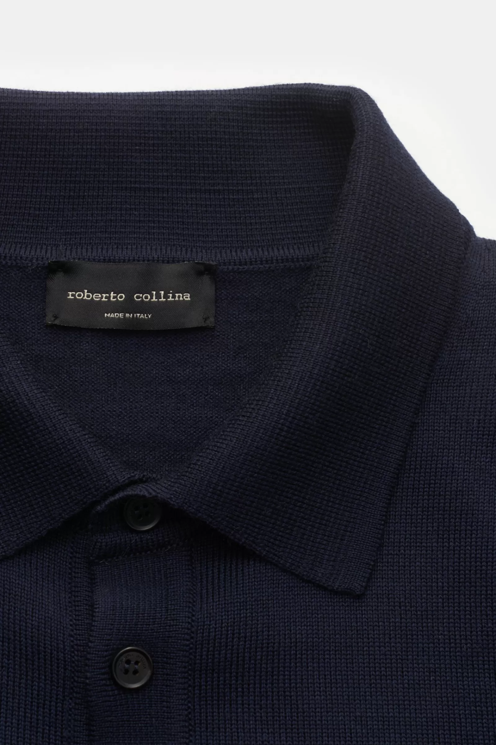 Merino Knit Polo Navy^Roberto Collina Best