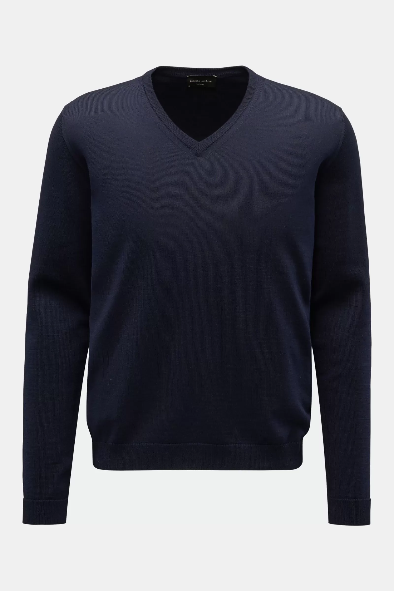 Merino V-Neck Jumper Navy^Roberto Collina Cheap