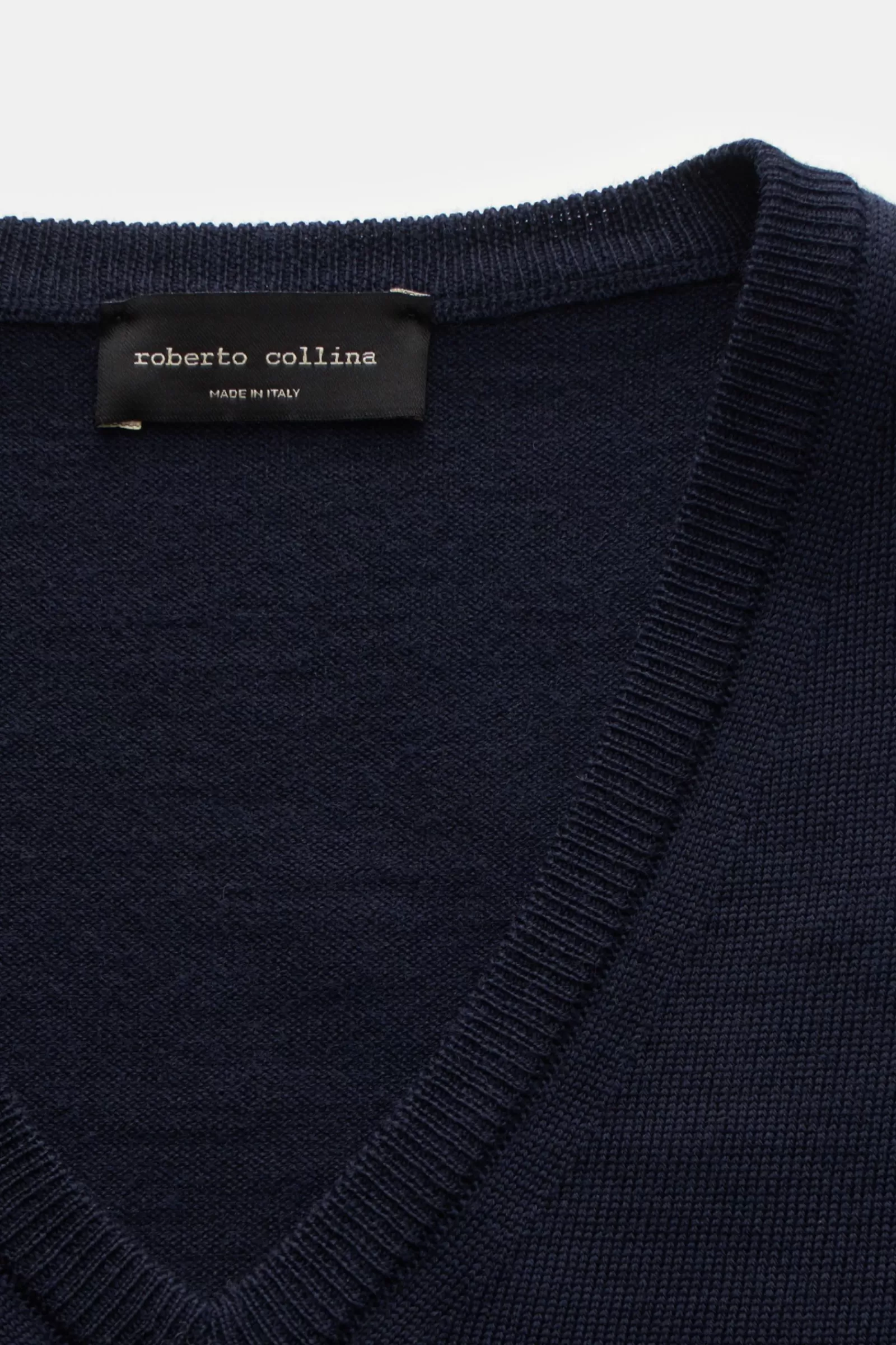 Merino V-Neck Jumper Navy^Roberto Collina Cheap